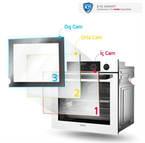 Simfer 8217 10 Fonksiyon Airfry Gri Cam Ankastre Fırın Dijital