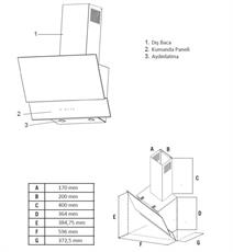 Simfer 8678 60CM Premium Dokunmatik Siyah Cam Davlumbaz Kumandalı - 2