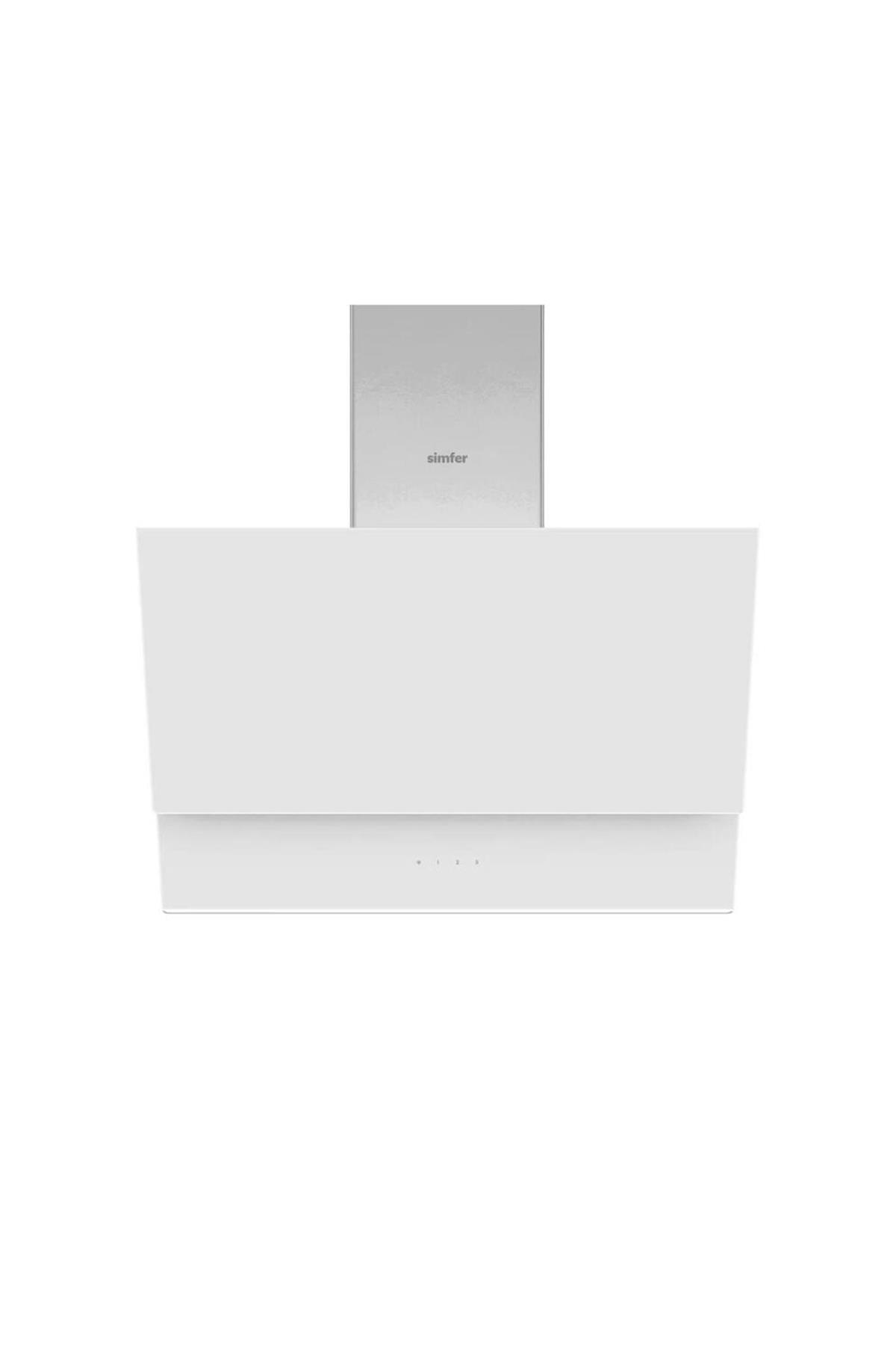 Simfer 8704 60CM Premium Dokunmatik Beyaz Cam Davlumbaz