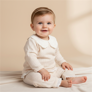 Myroka Kız Bebek 2li Takım Krem