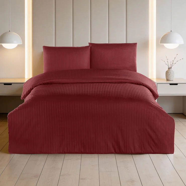 %100 Pamuk Saten Nevresim Takımı Bordo