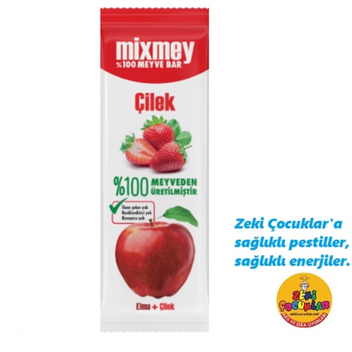 Çilek + Elma %100 Meyve Bar Mixmey 20gr.