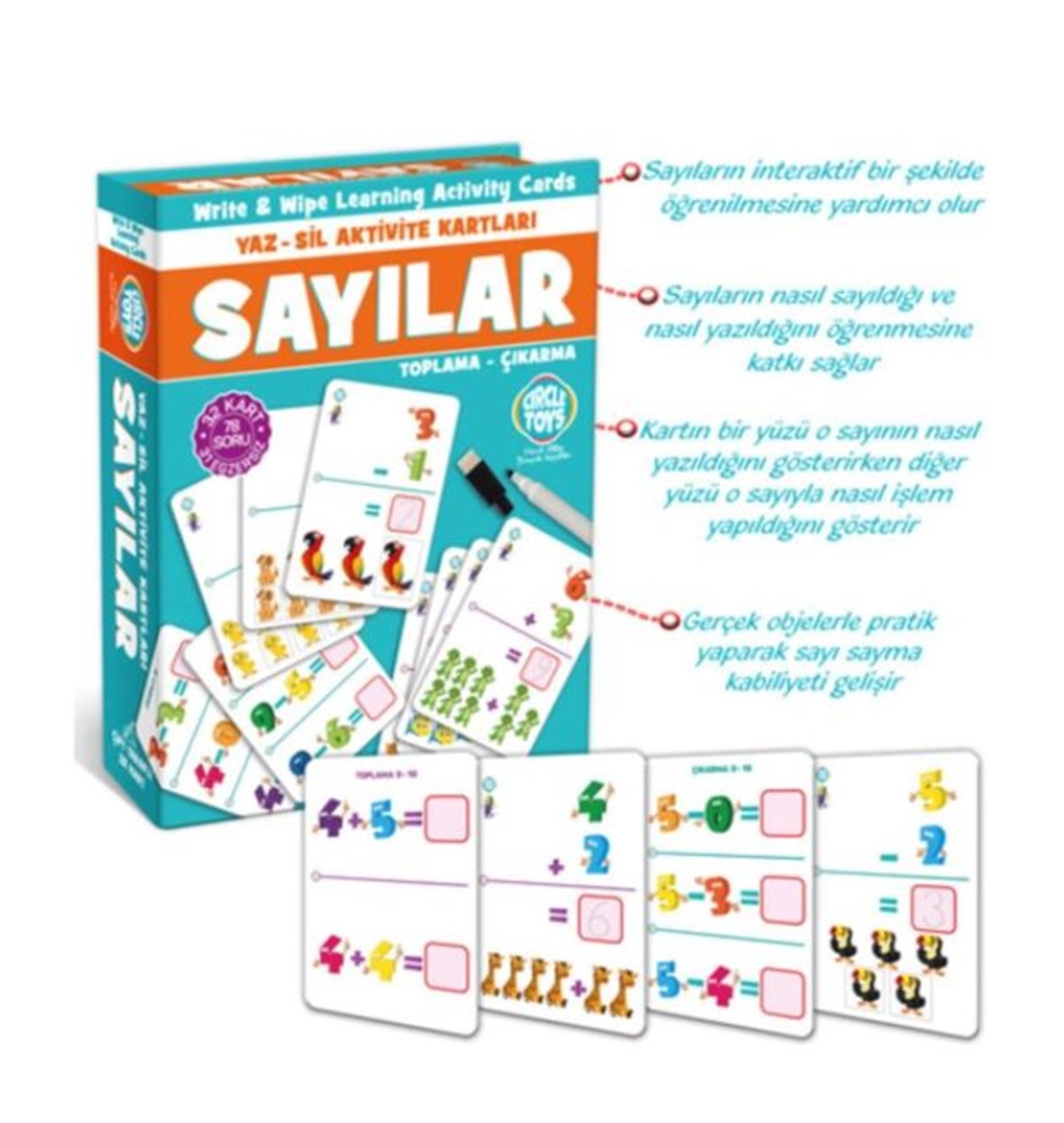 Yaz Sil Sayılar Seti Circle Toys