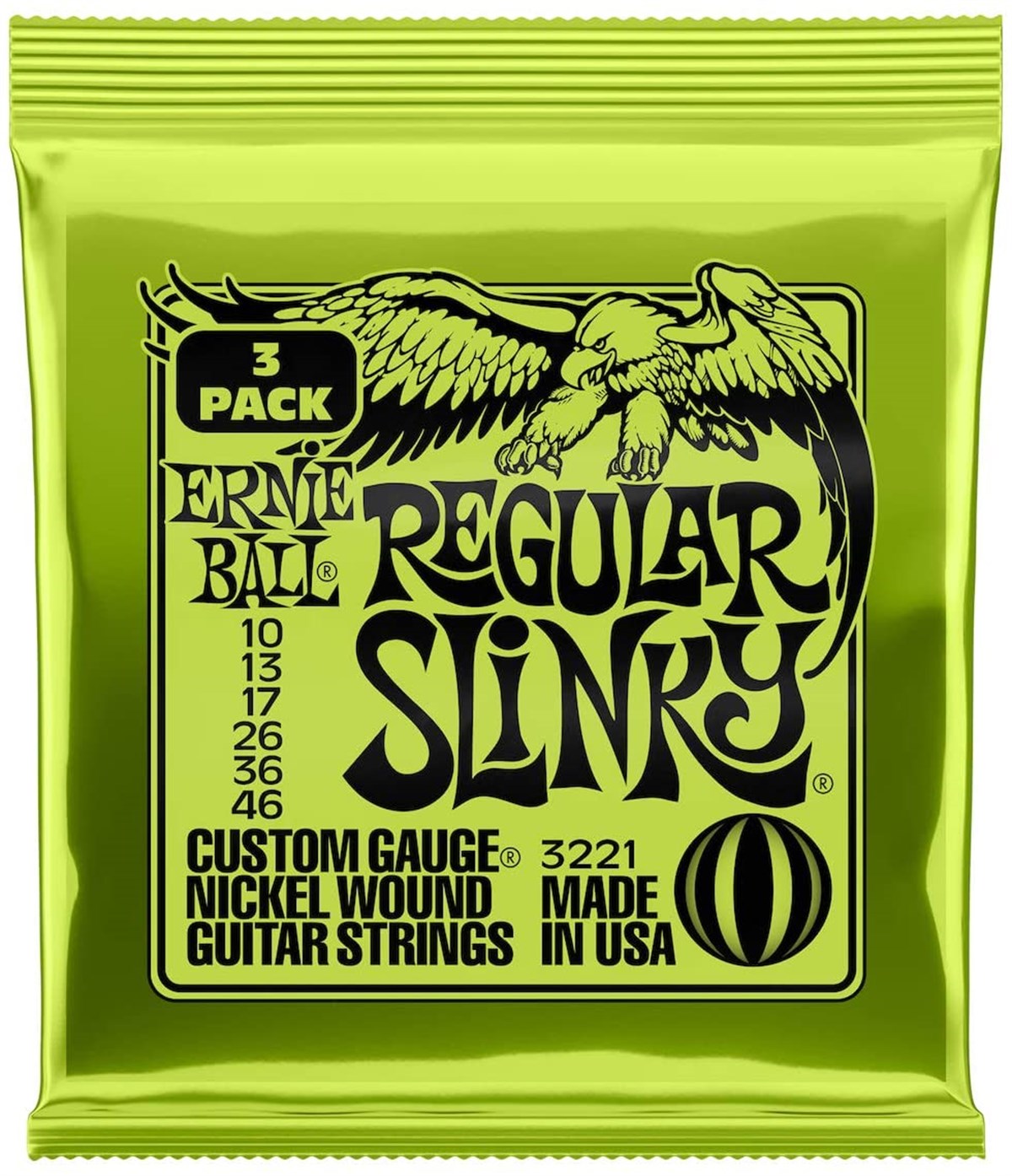 Ernie Ball 3221 010-046 Elektro Gitar Teli 3'lü Paket