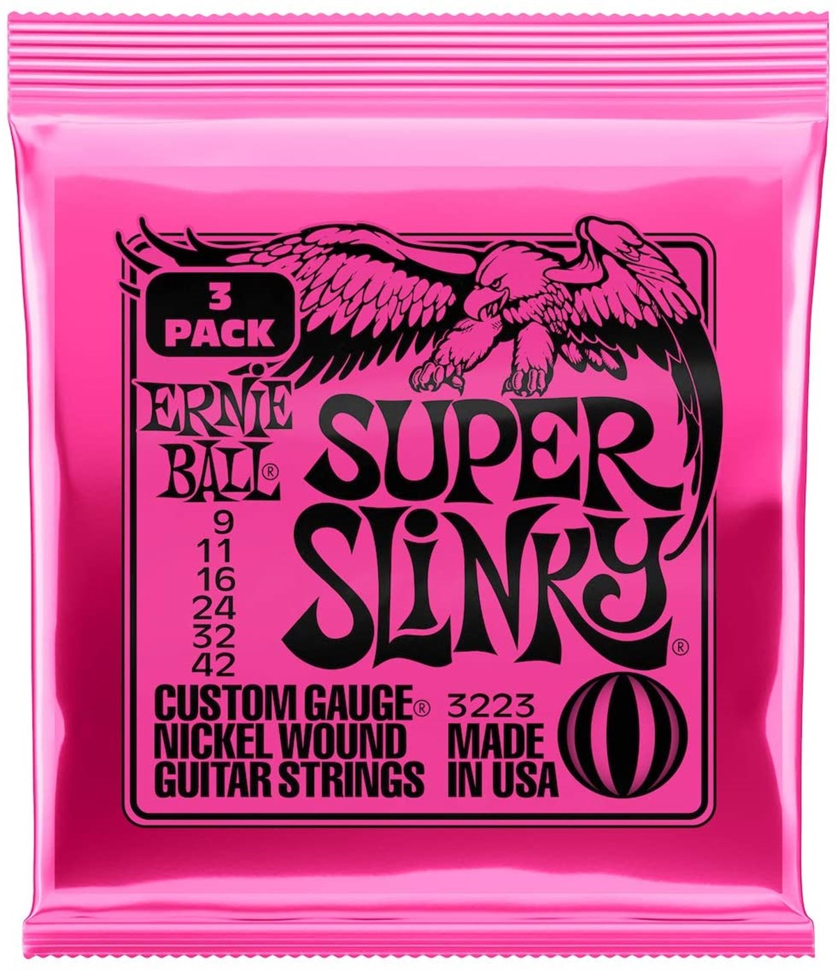 Ernie Ball 3223 009-042 Elektro Gitar Teli 3'lü Paket