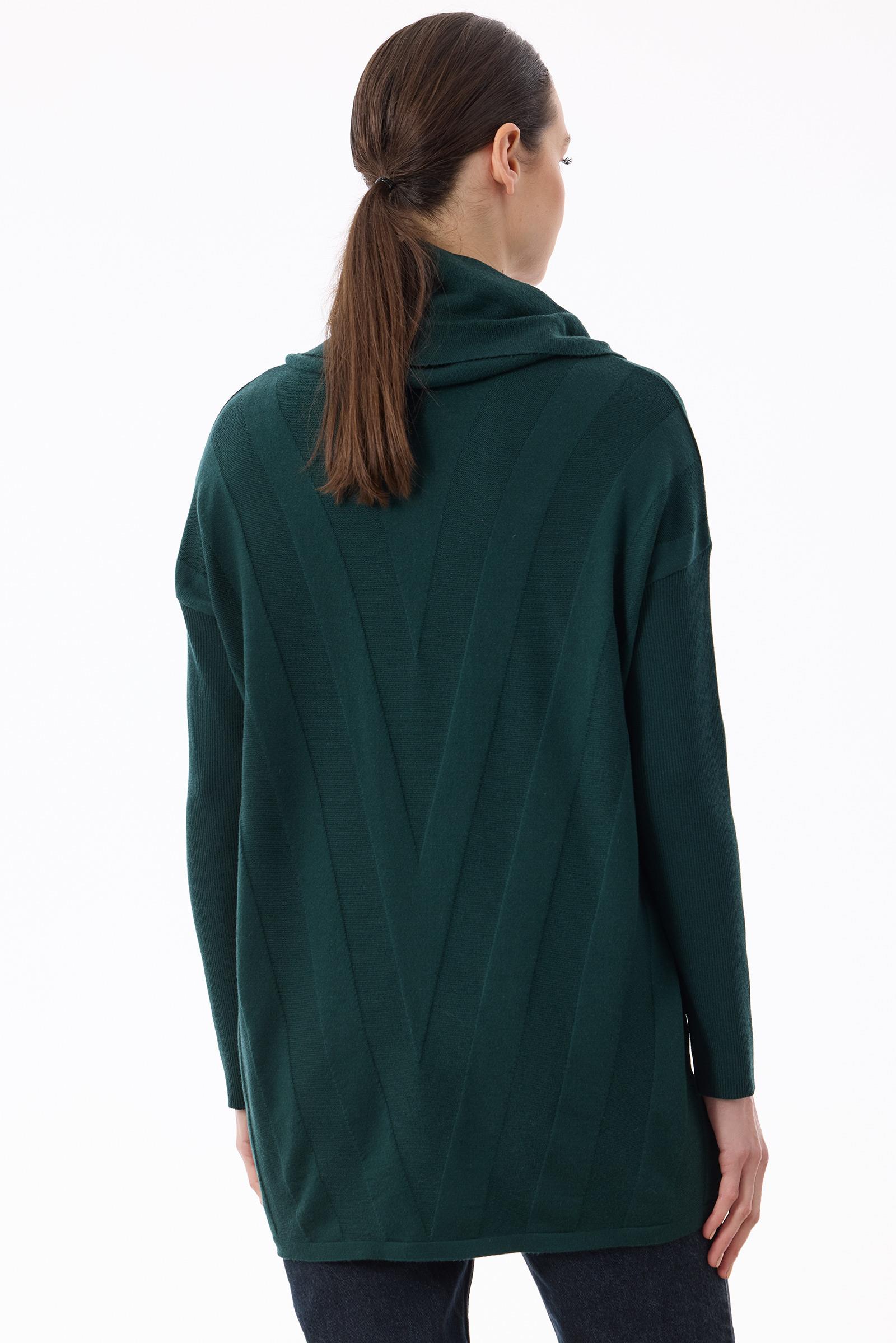 Degaje Yaka Triko Tunik NEFTİ