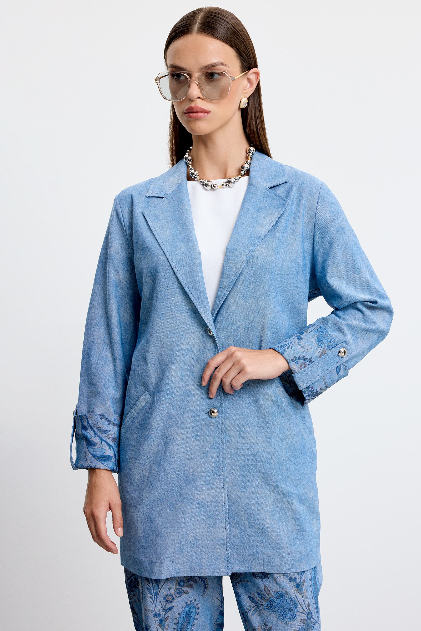 Denim Kombinli Pantolonlu Takım LACİVERT