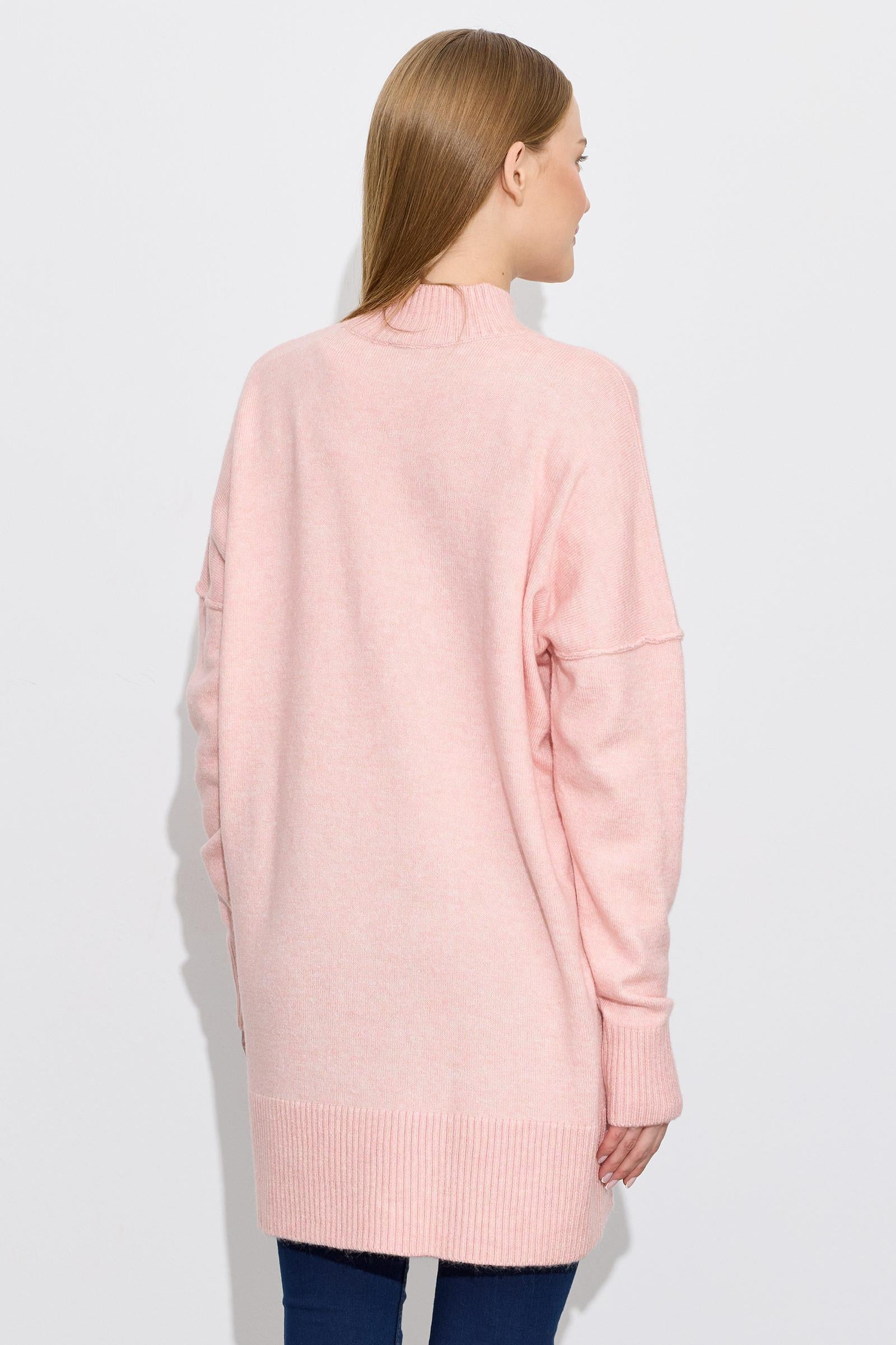 Dikiş Detaylı Basic Triko Tunik PEMBE