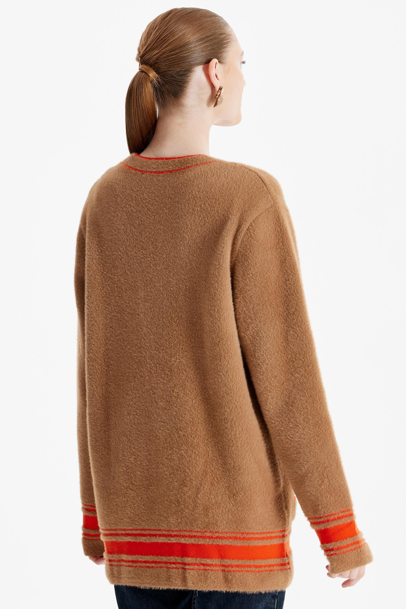 KOLEJ DETAYLI MİNK HIRKA CAMEL