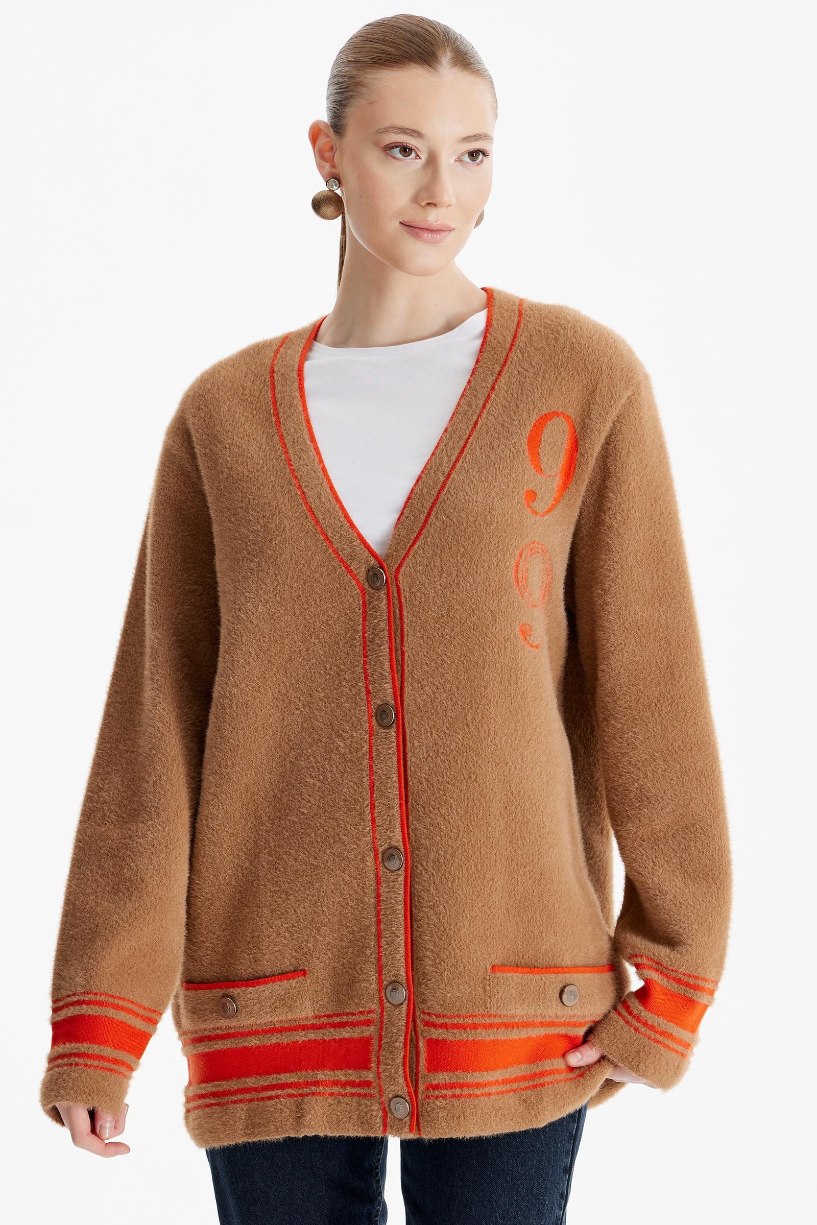 KOLEJ DETAYLI MİNK HIRKA CAMEL