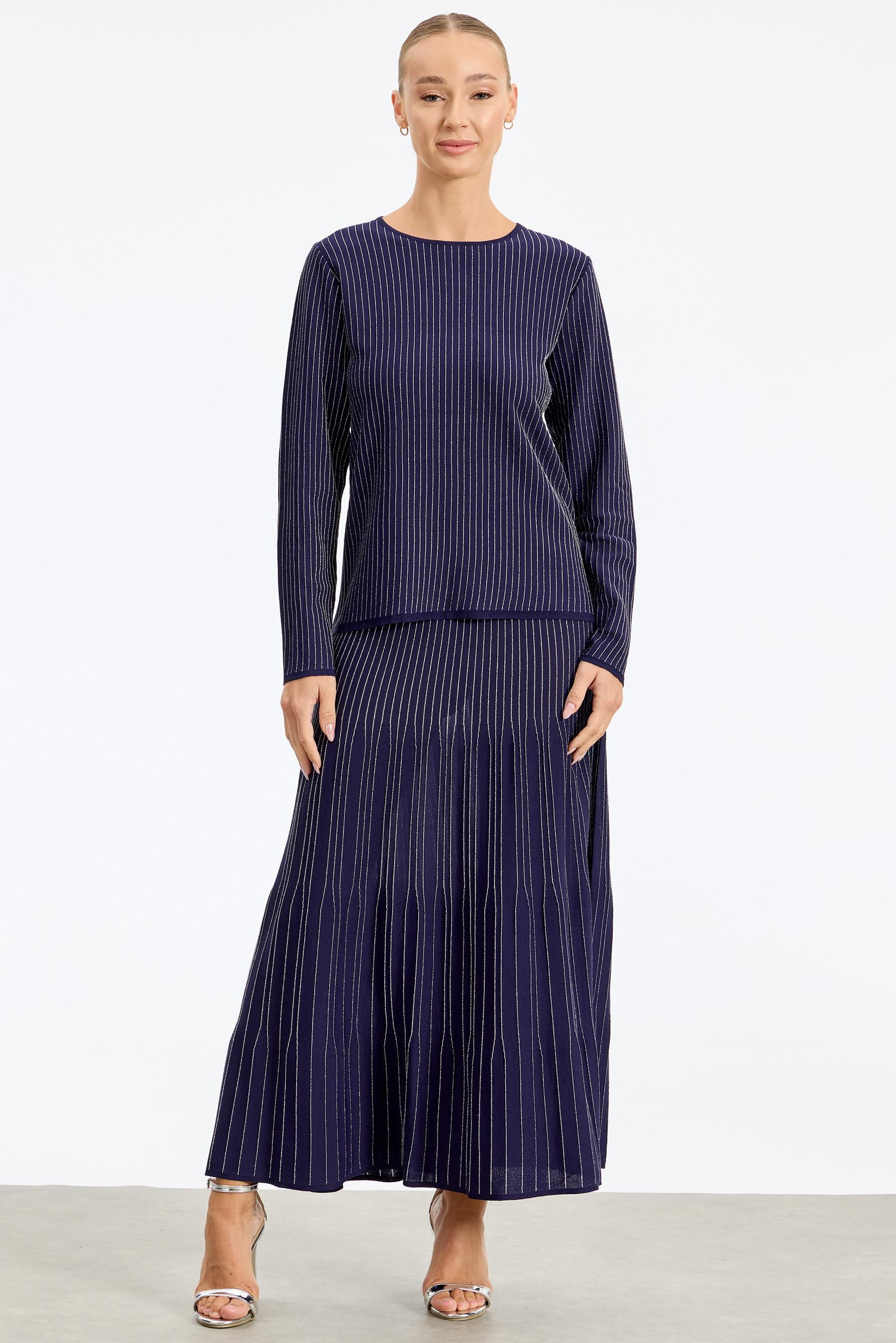 Simli Etekli Rayon Takım NAVY