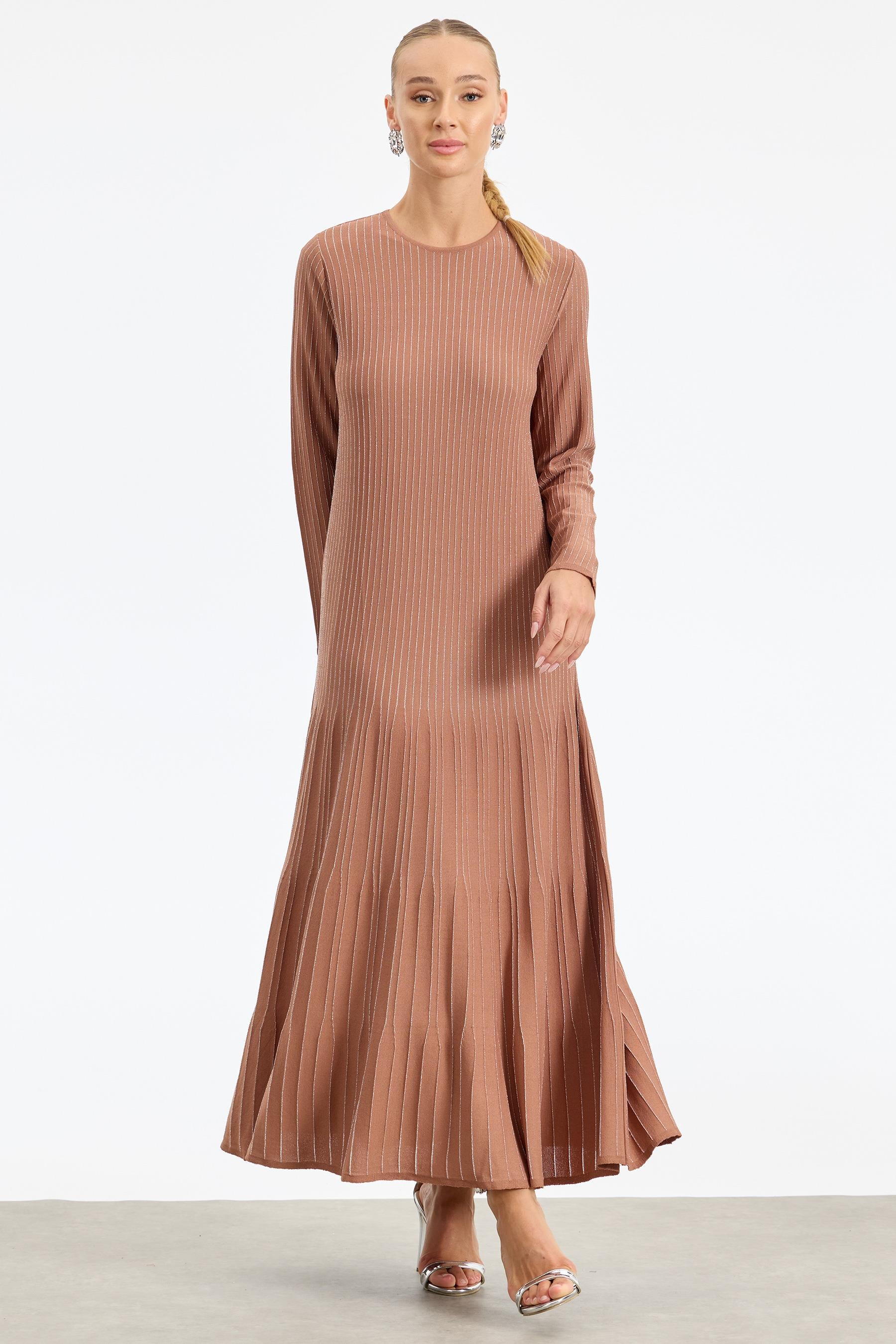 Simli Rayon Elbise KAKAO