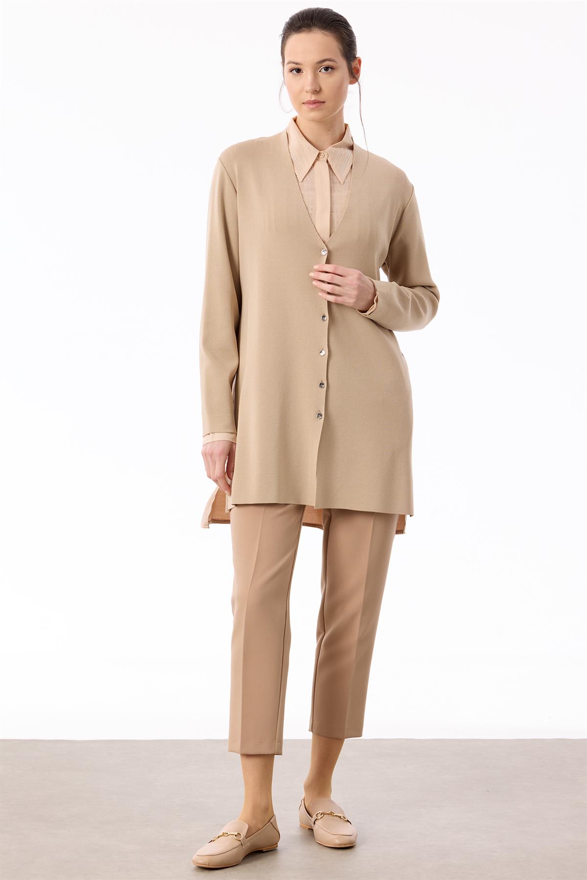 Kupra Mixli Rayon Hırka VİZON