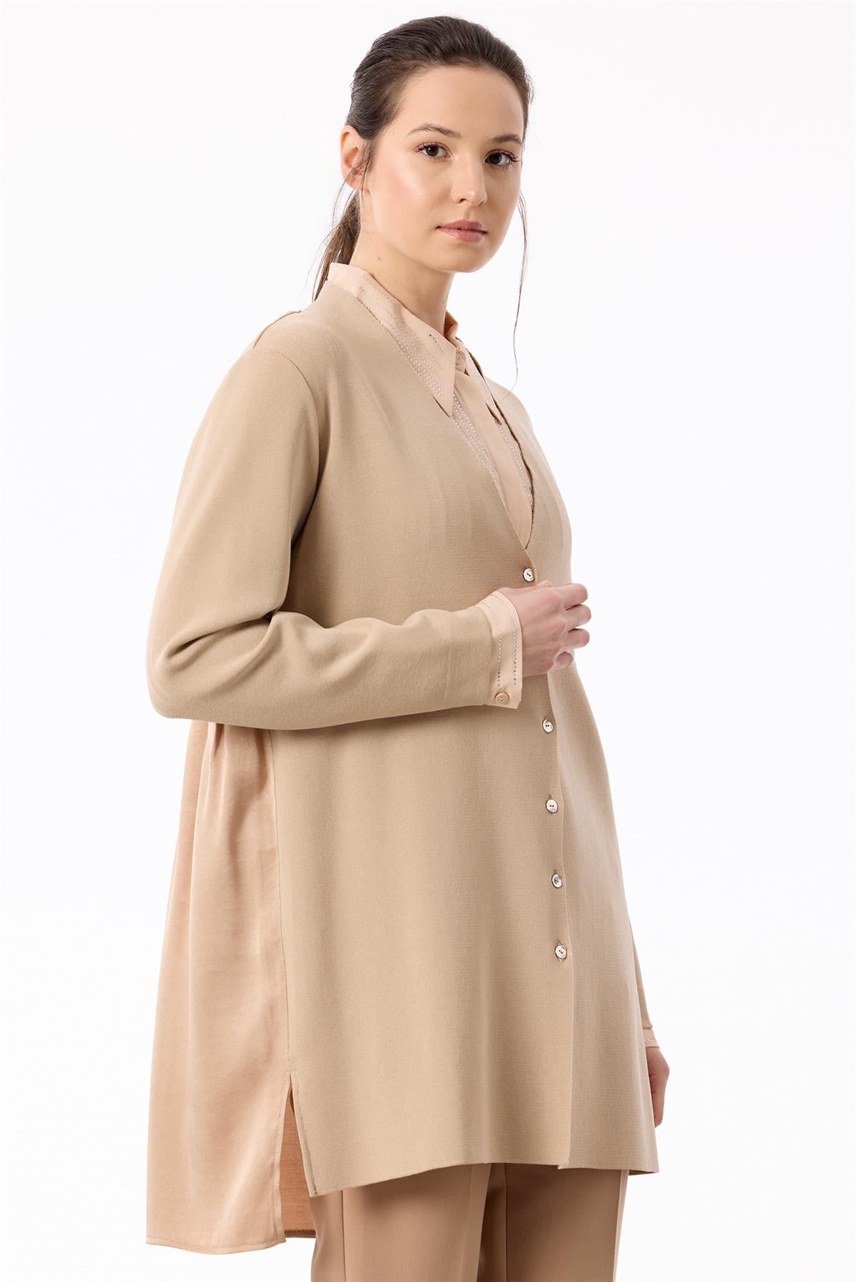 Kupra Mixli Rayon Hırka VİZON