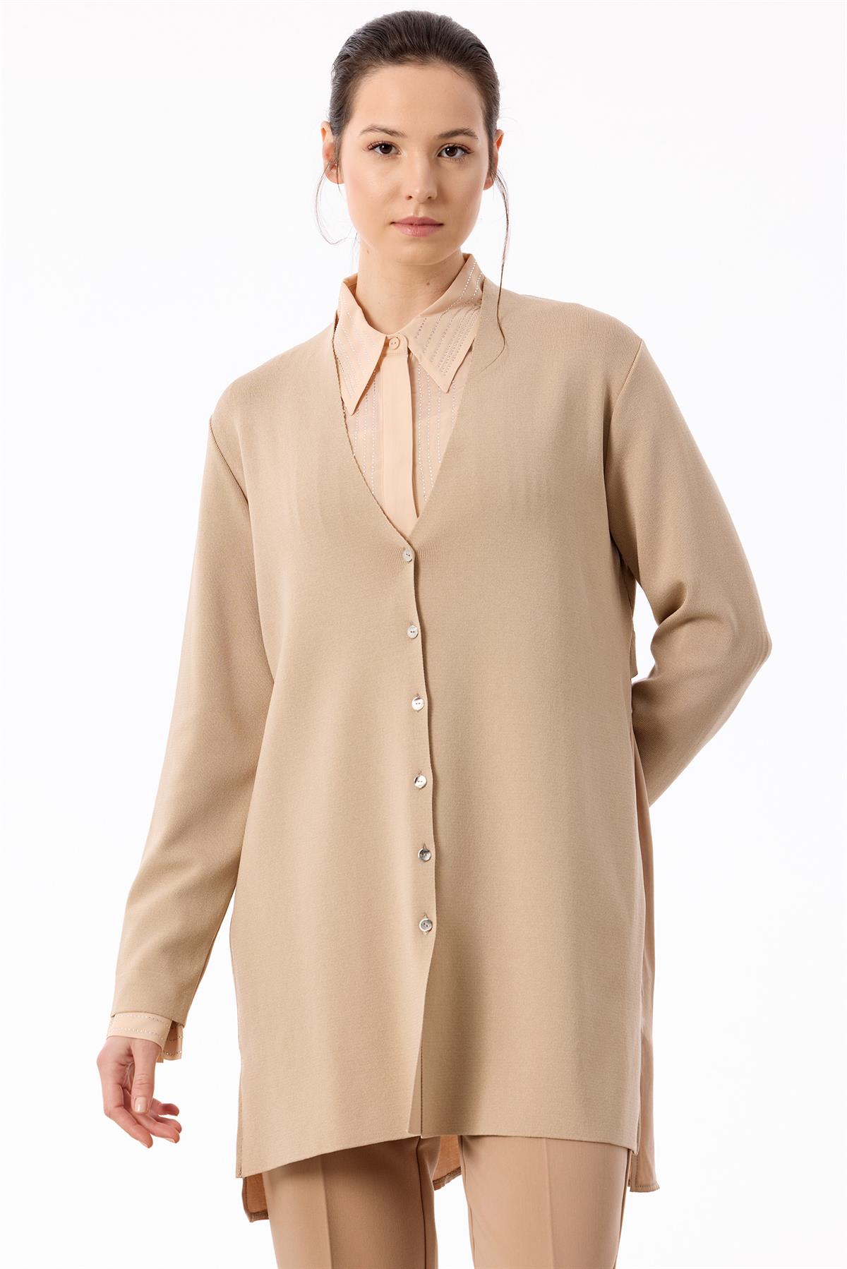 Kupra Mixli Rayon Hırka VİZON