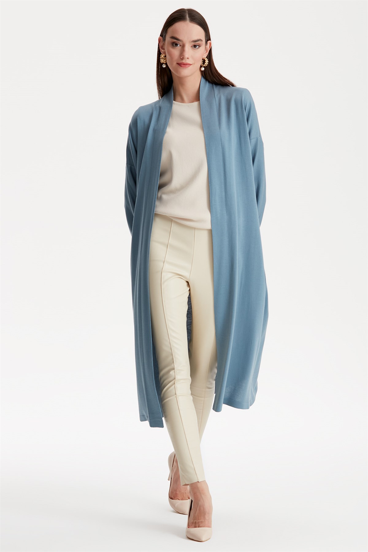 Balon Kol Hırka GRİ MAVİ