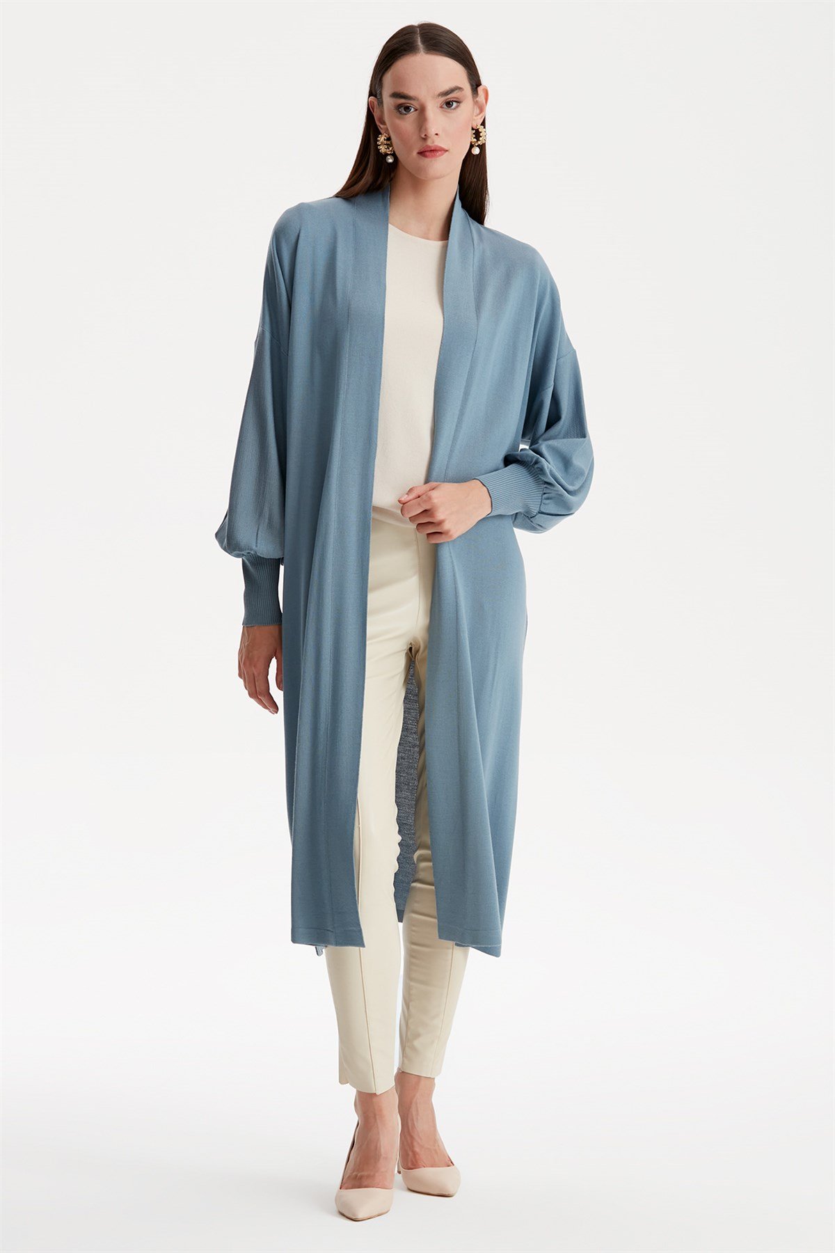 Balon Kol Hırka GRİ MAVİ