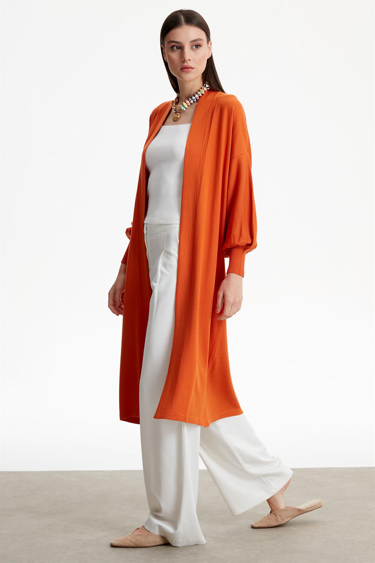 Balon Kol Hırka YANIK ORANJ