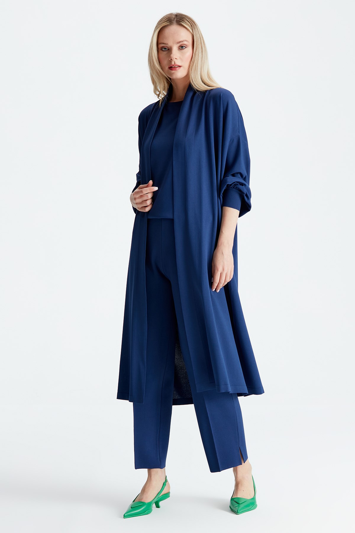 BALON KOLLU 3LÜ RAYON TAKIM İNDİGO