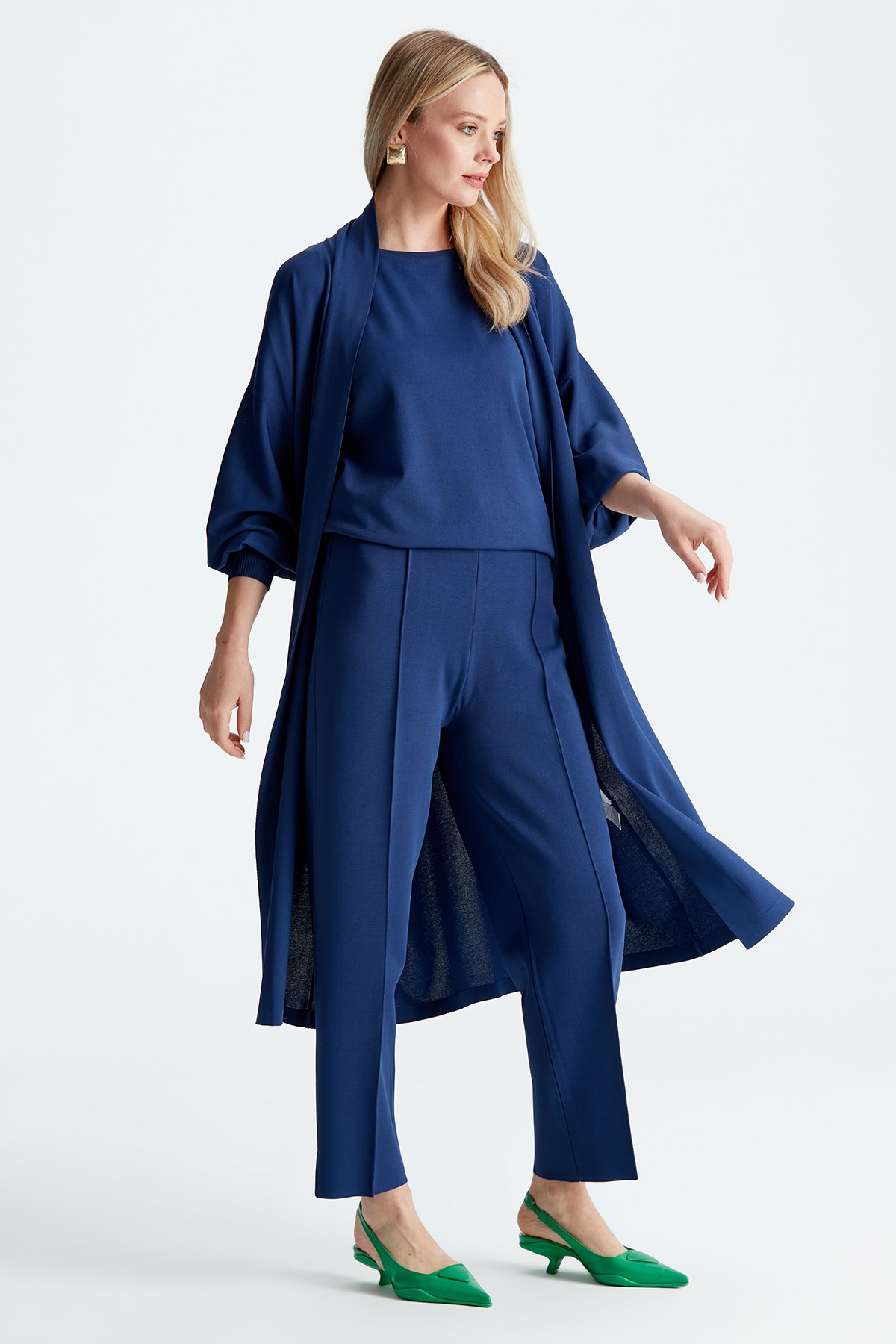 BALON KOLLU 3LÜ RAYON TAKIM İNDİGO