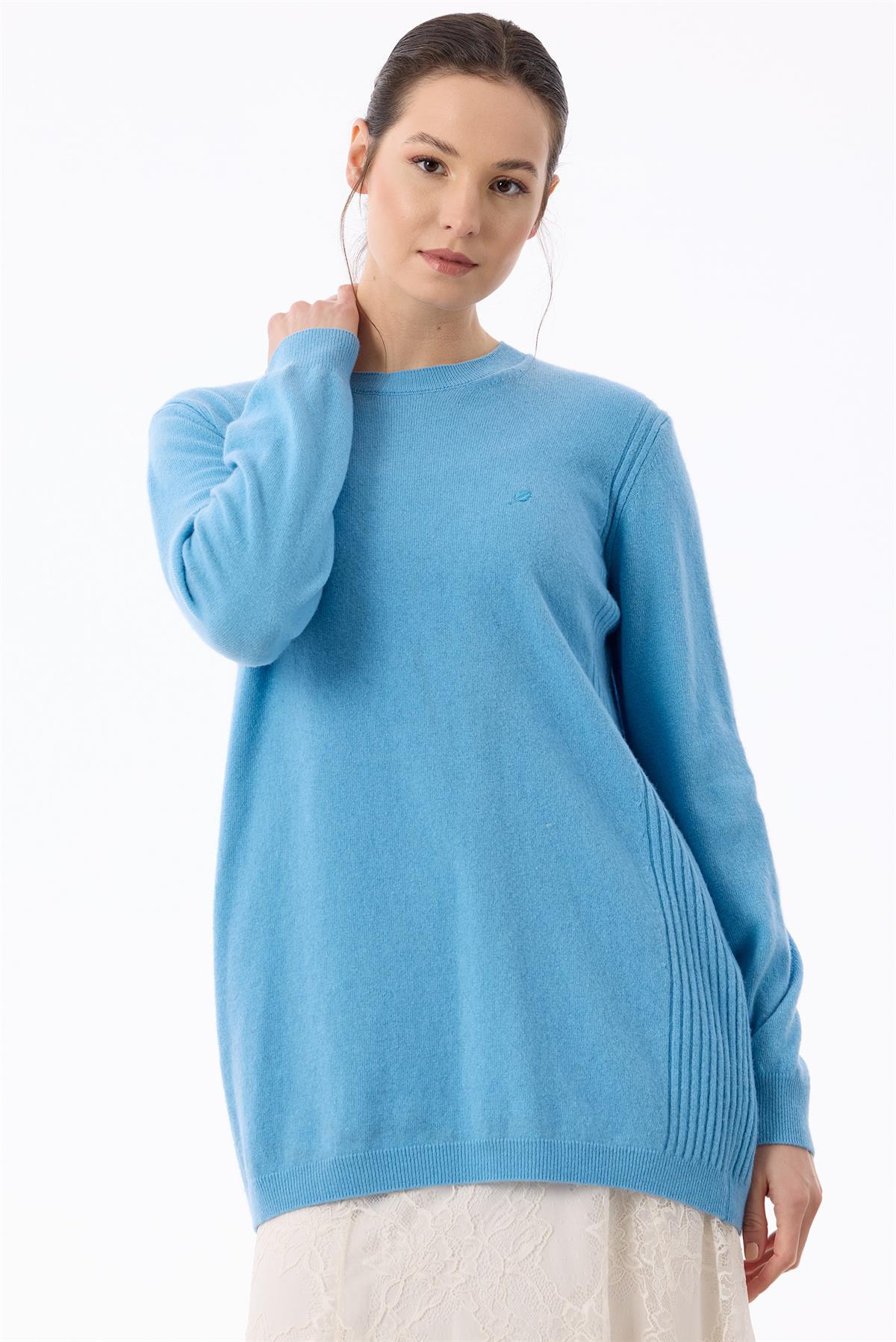 Basic Cashmere Triko Tunik MAVİ