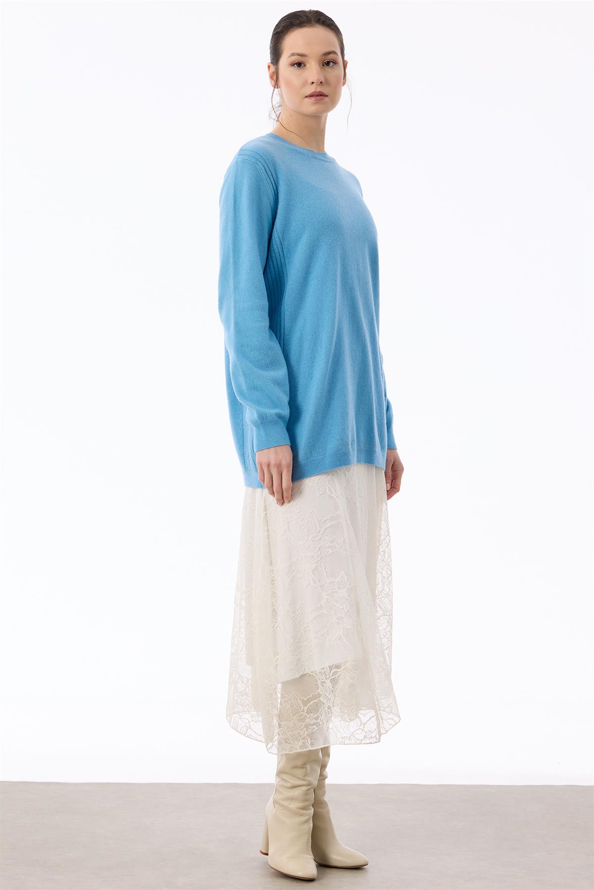 Basic Cashmere Triko Tunik MAVİ