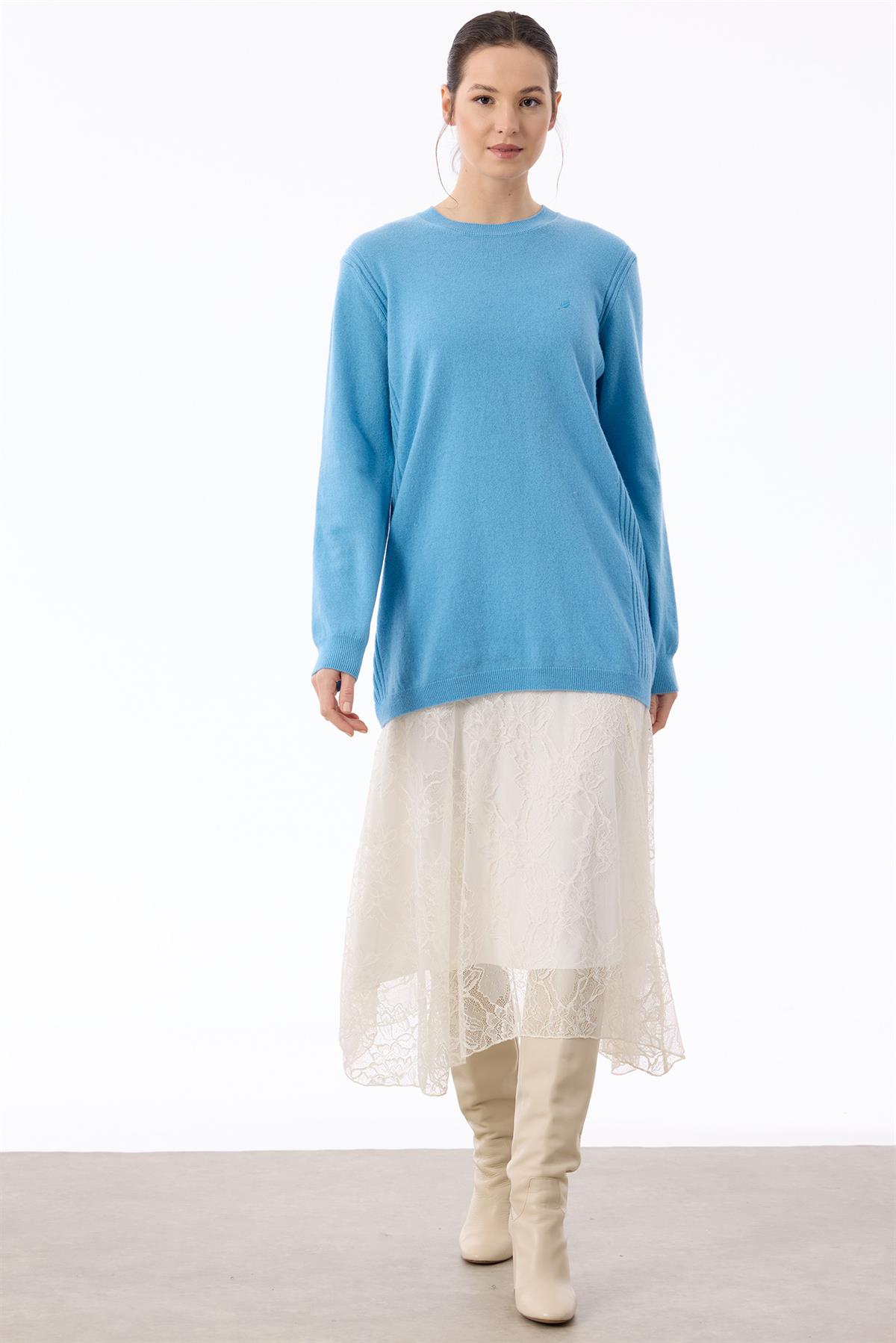Basic Cashmere Triko Tunik MAVİ