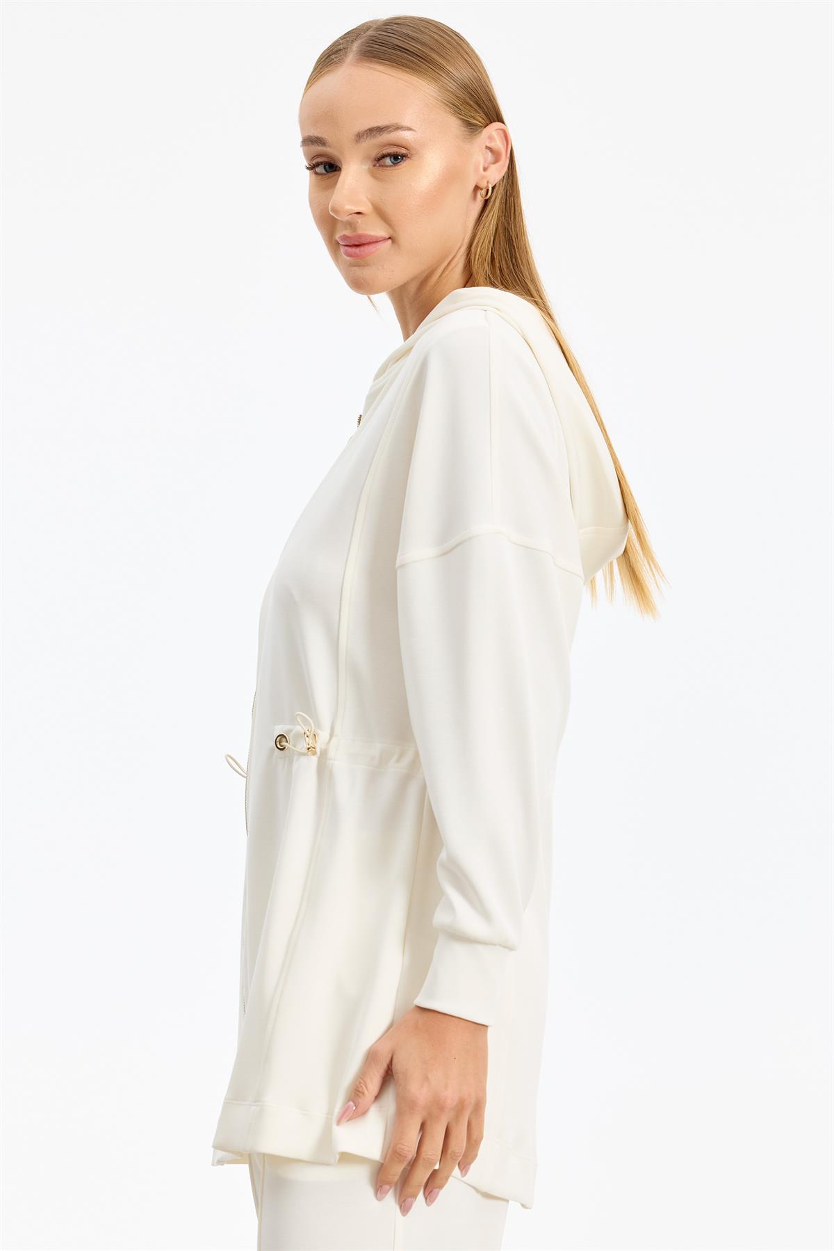 Bel Kısmı Büzme Detaylı Eşofman Takım EKRU