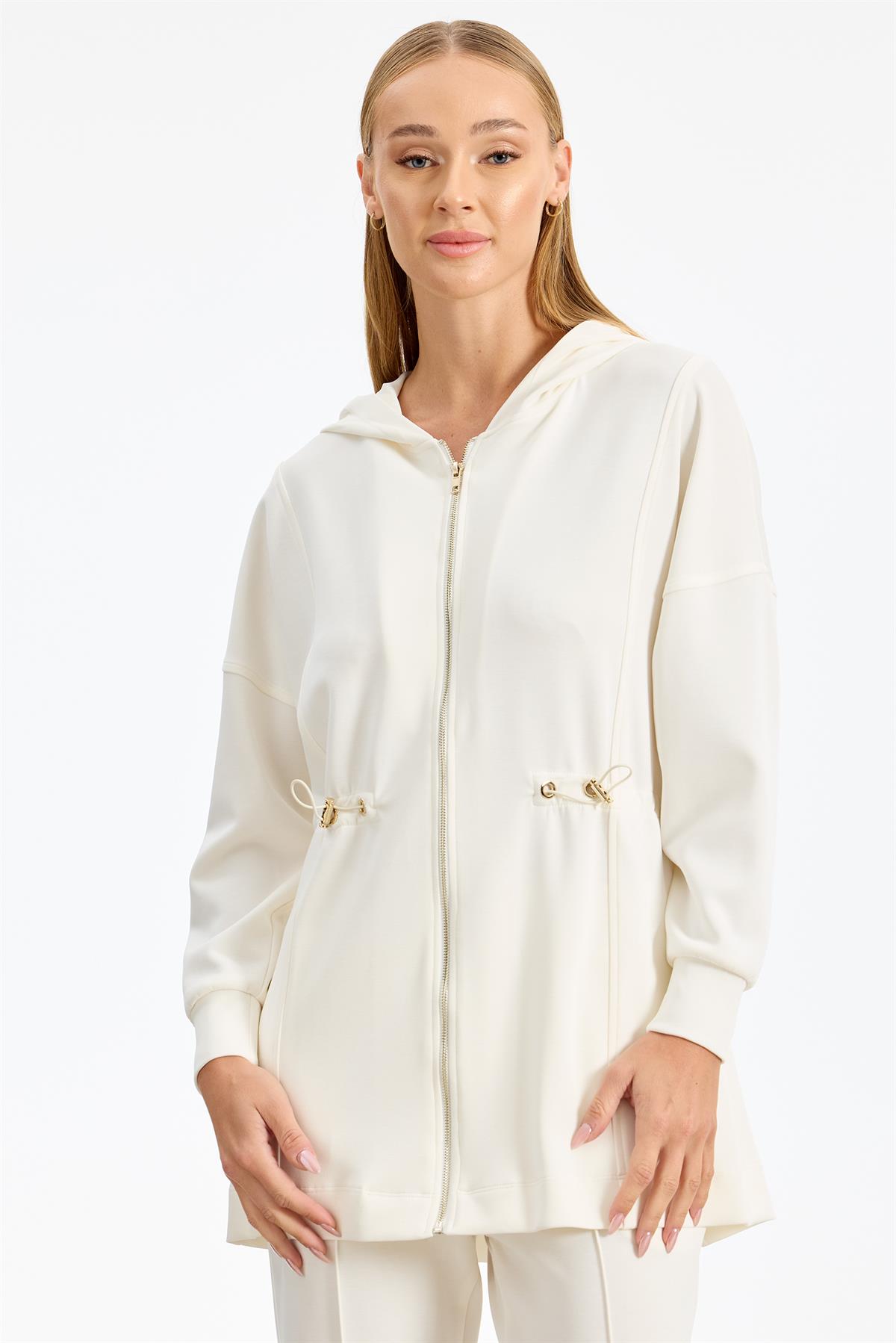 Bel Kısmı Büzme Detaylı Eşofman Takım EKRU