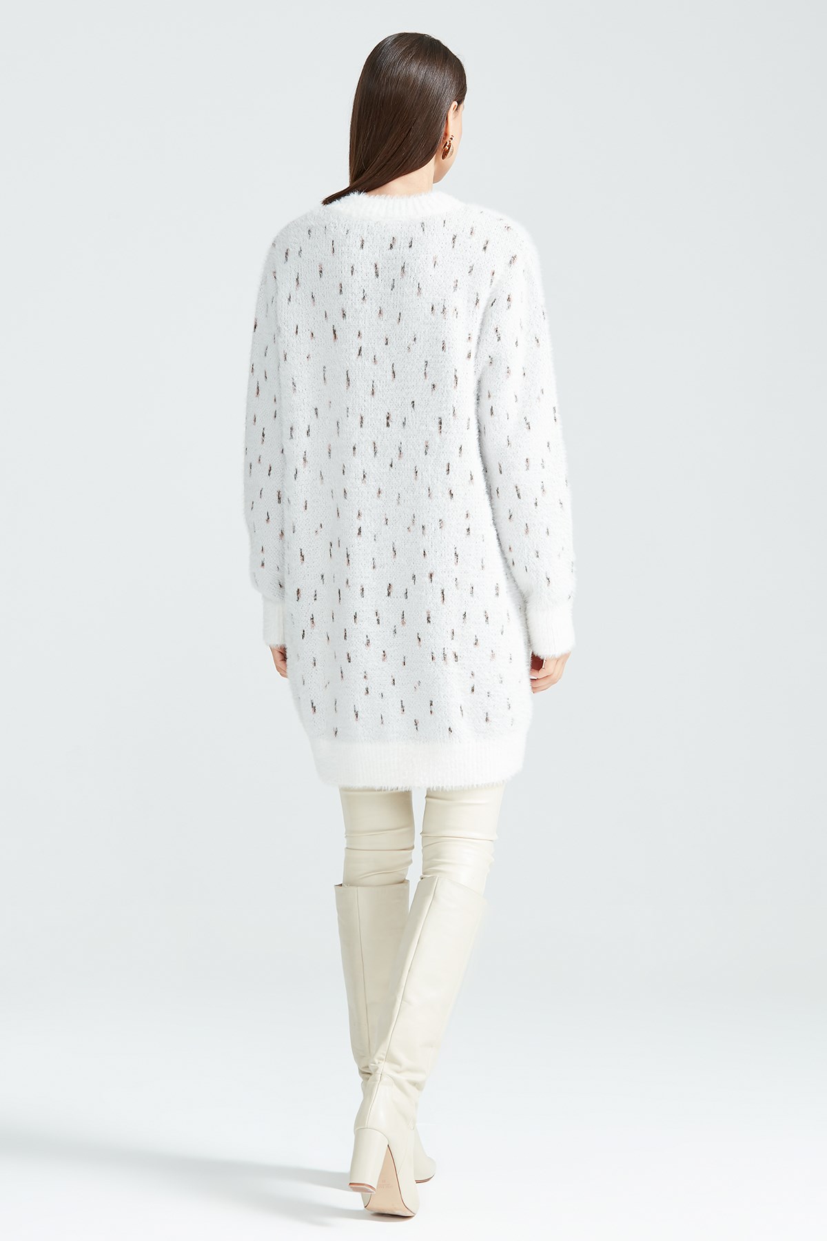 ÇİÇEK DESENLİ HIRKA EKRU