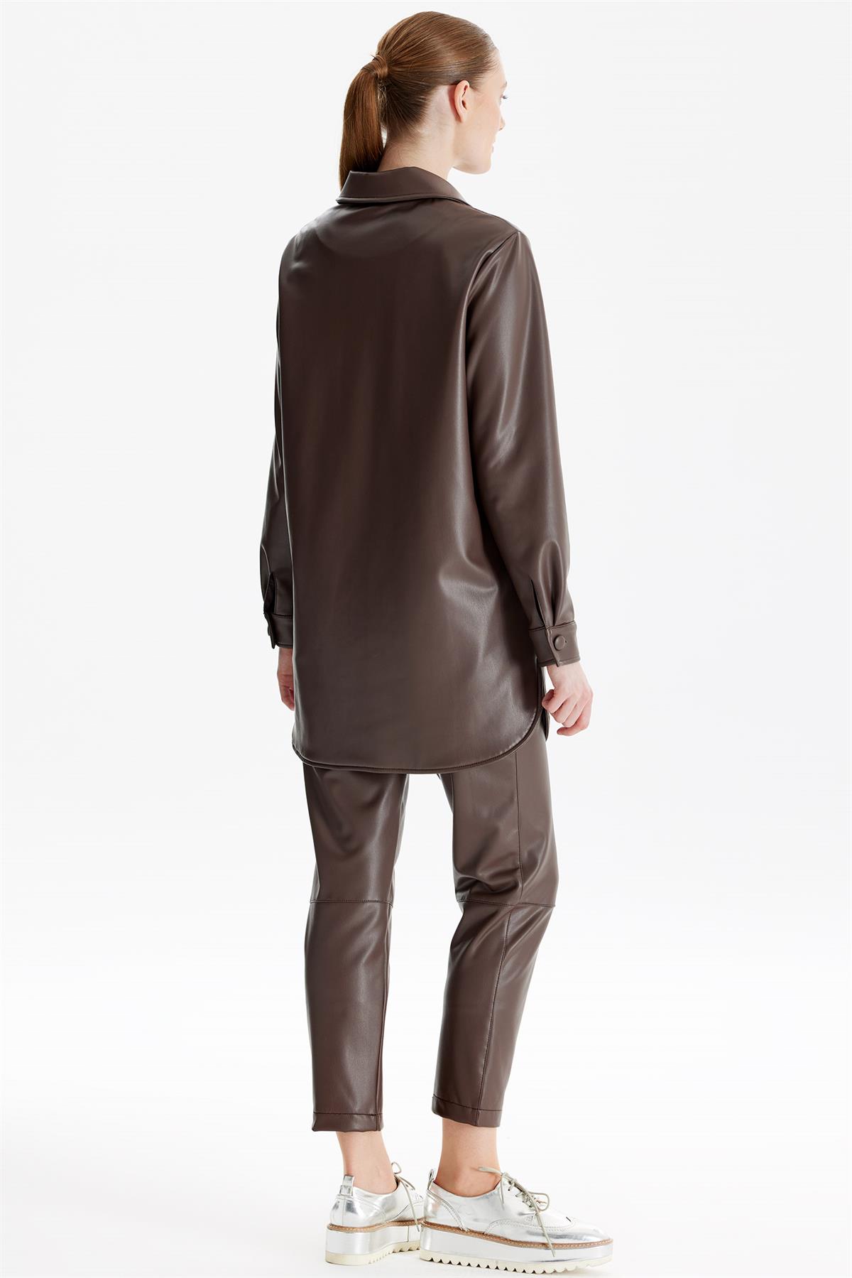 Deri İkili Takım KAHVE