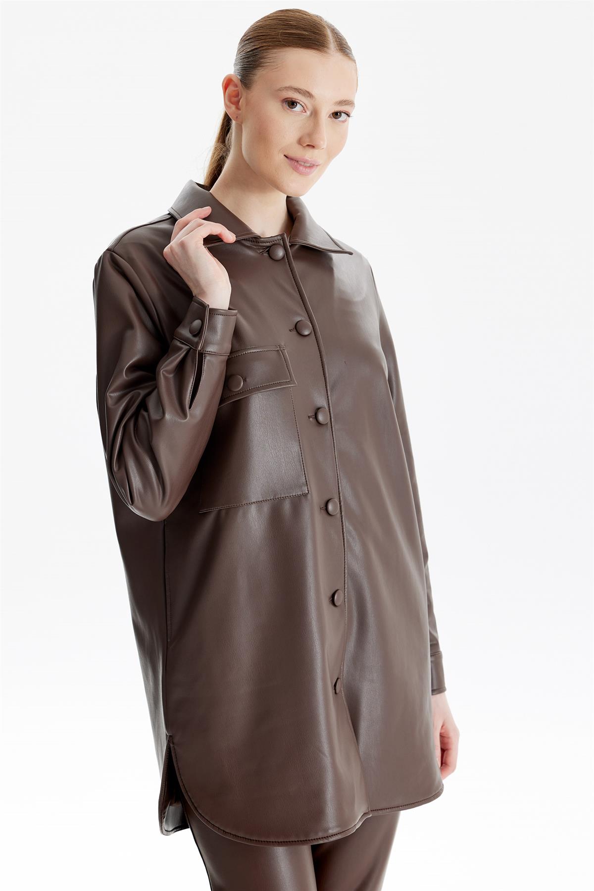 Deri İkili Takım KAHVE