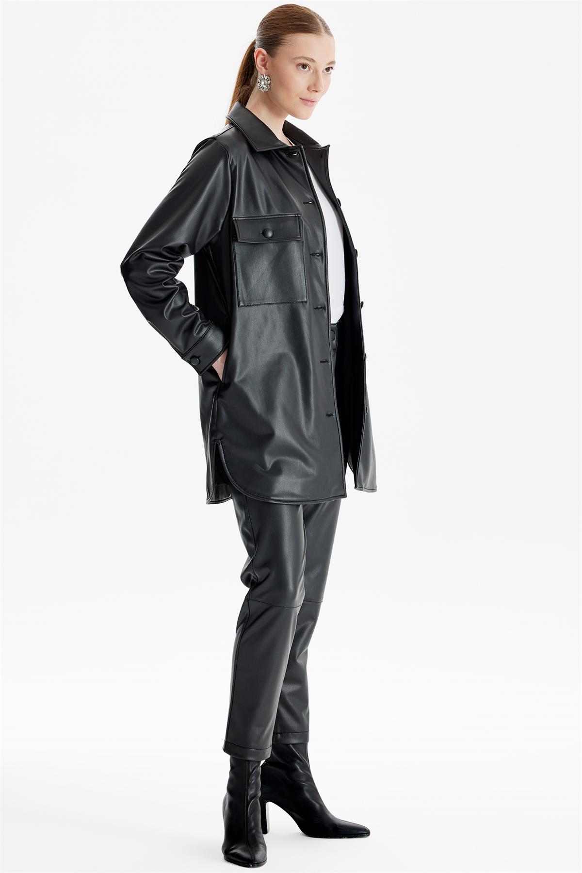 Deri İkili Takım SİYAH