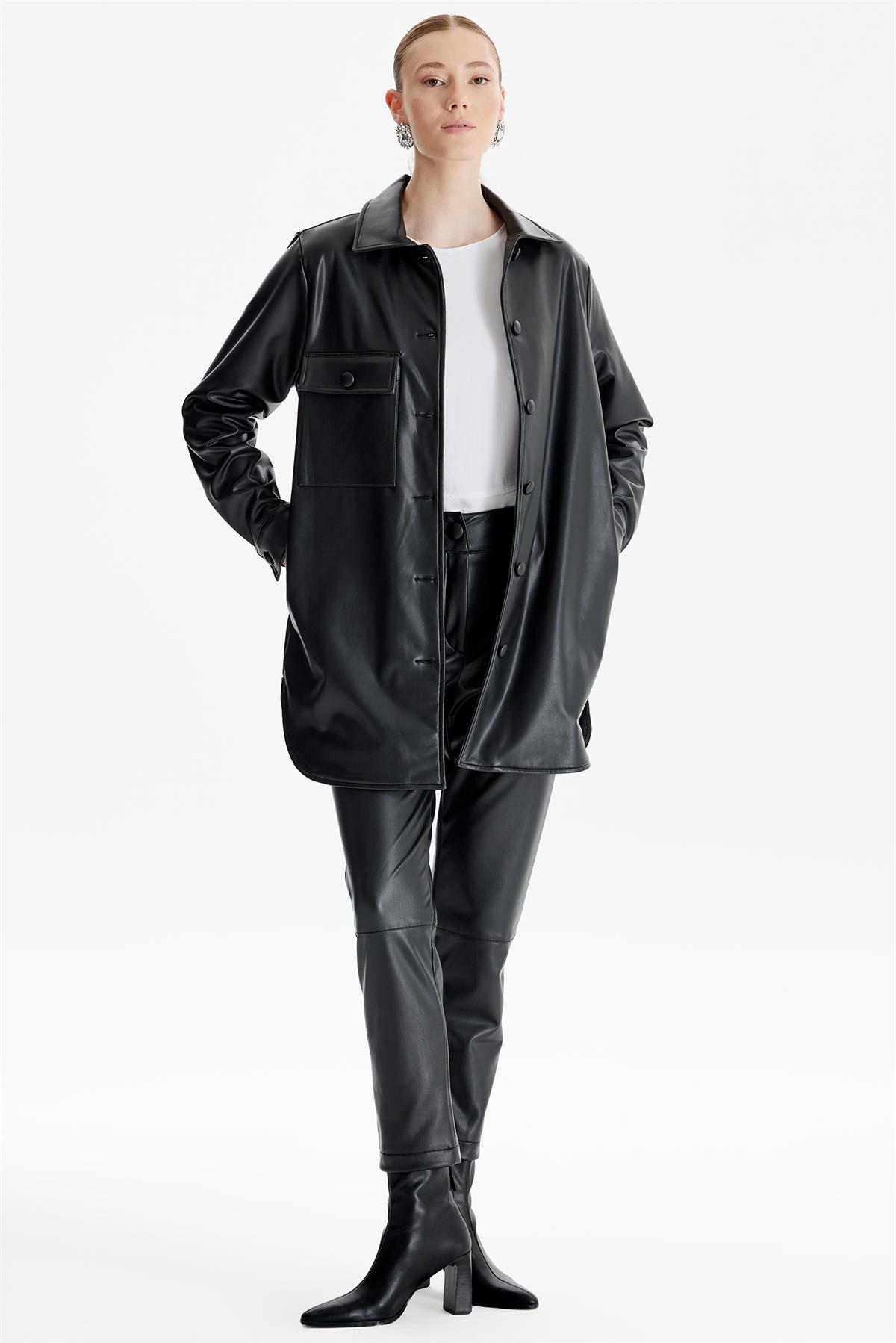 Deri İkili Takım SİYAH