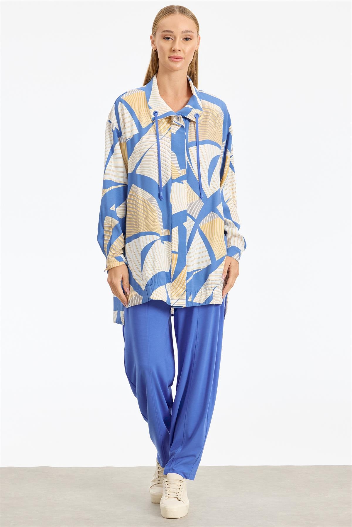 DESENLİ İKİLİ TAKIM MAVİ