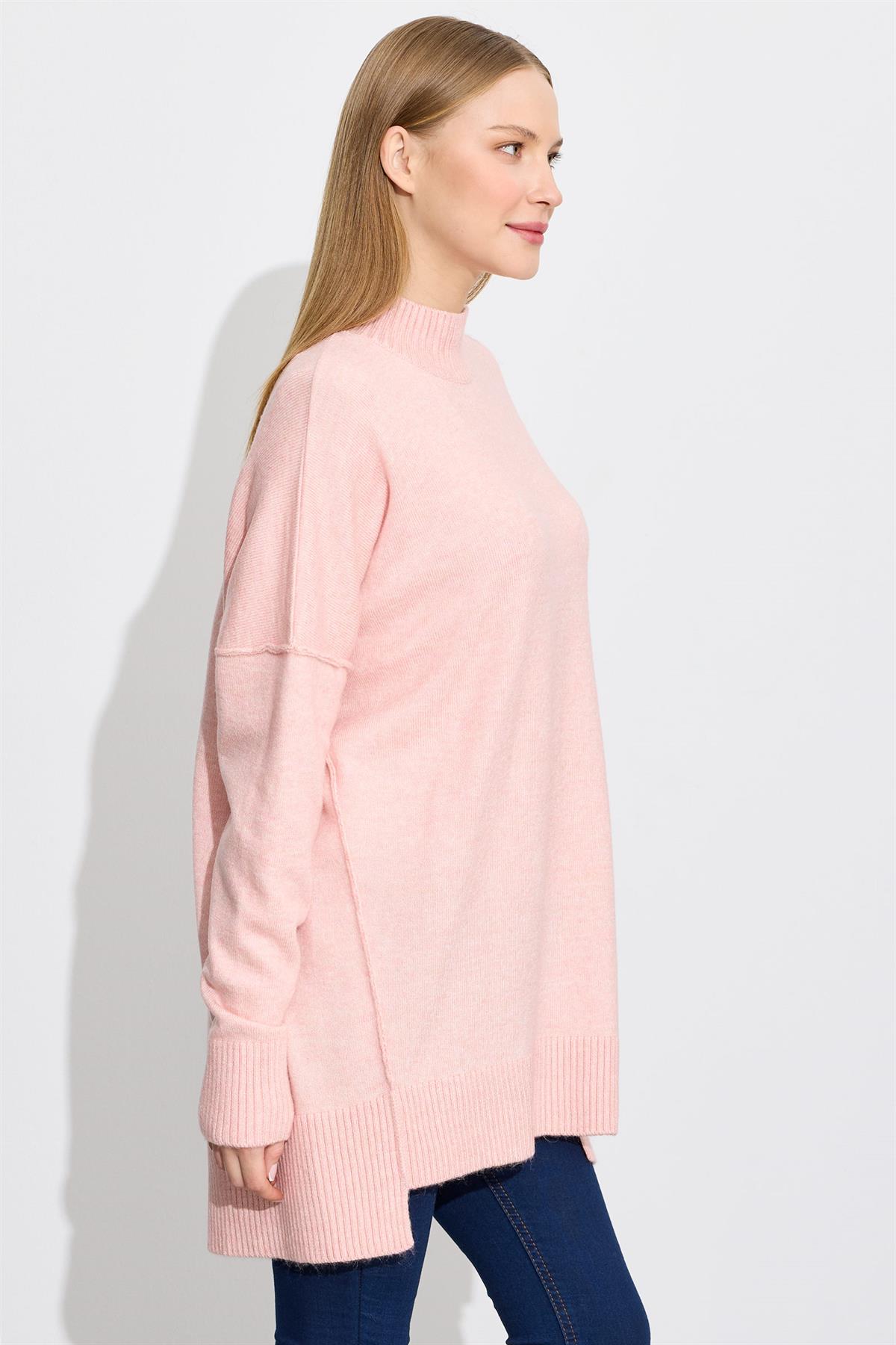Dikiş Detaylı Basic Triko Tunik PEMBE