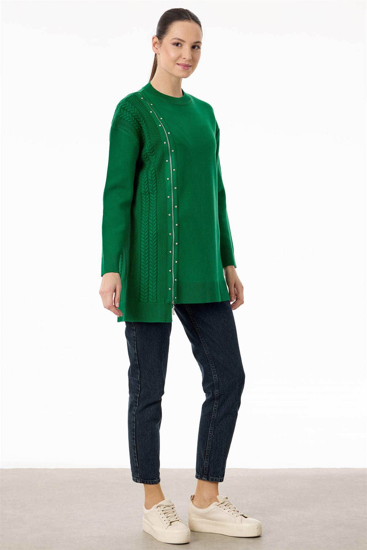 Fermuar Detaylı Triko Tunik BENETTON