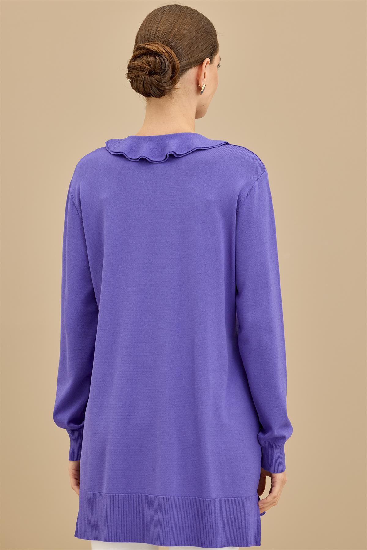 Fular Detaylı Rayon Tunik LİLA