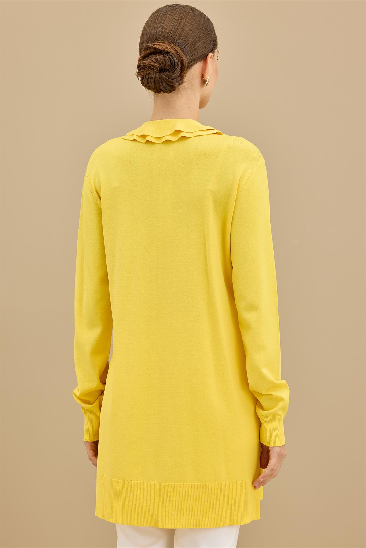 Fular Detaylı Rayon Tunik SARI