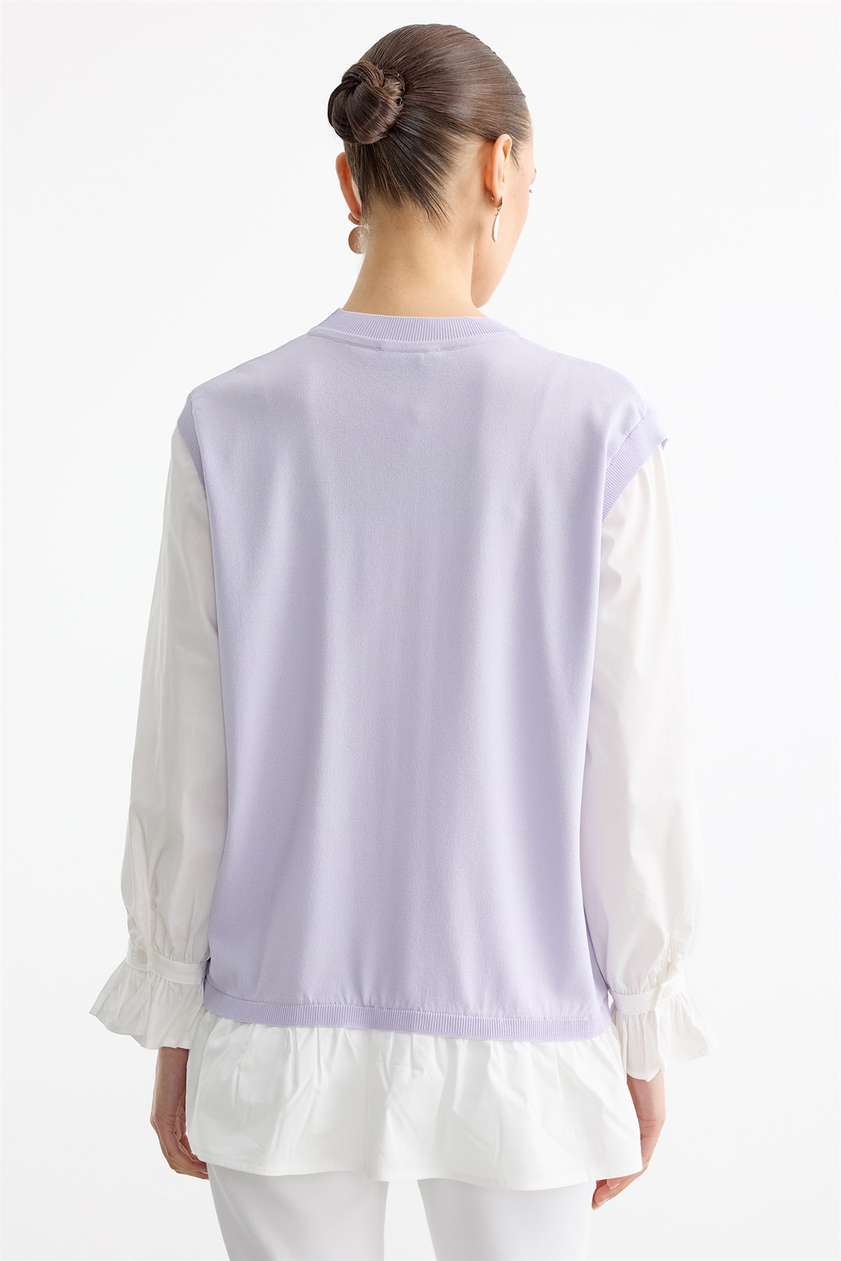 Poplin Garnili  Rayon Tunik LİLA