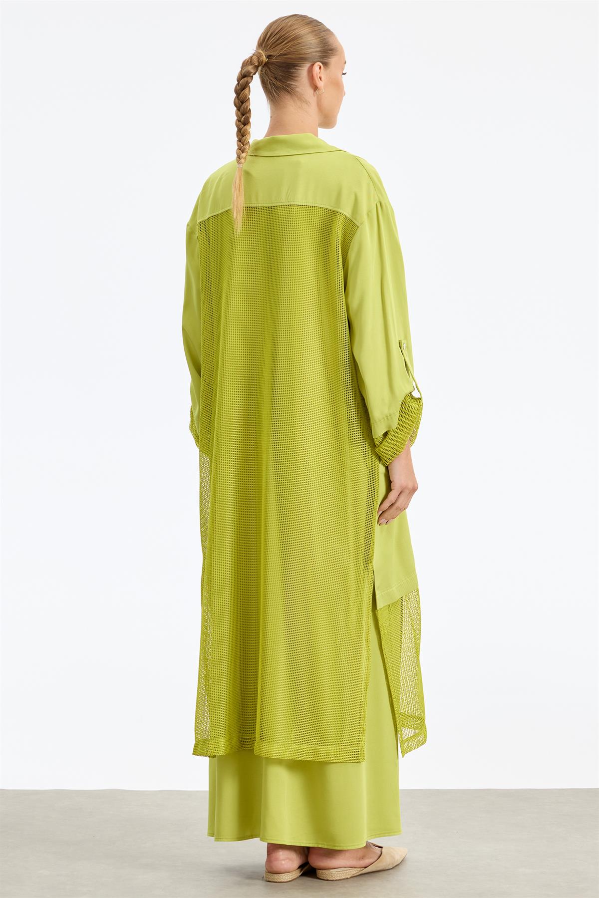 İçi Elbiseli File Detaylı İkili Takım ASİT