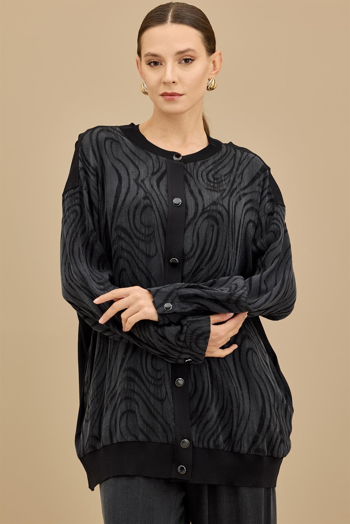 İçi Kolsuz Bluzlu Pantolonlu 3lü Set SİYAH