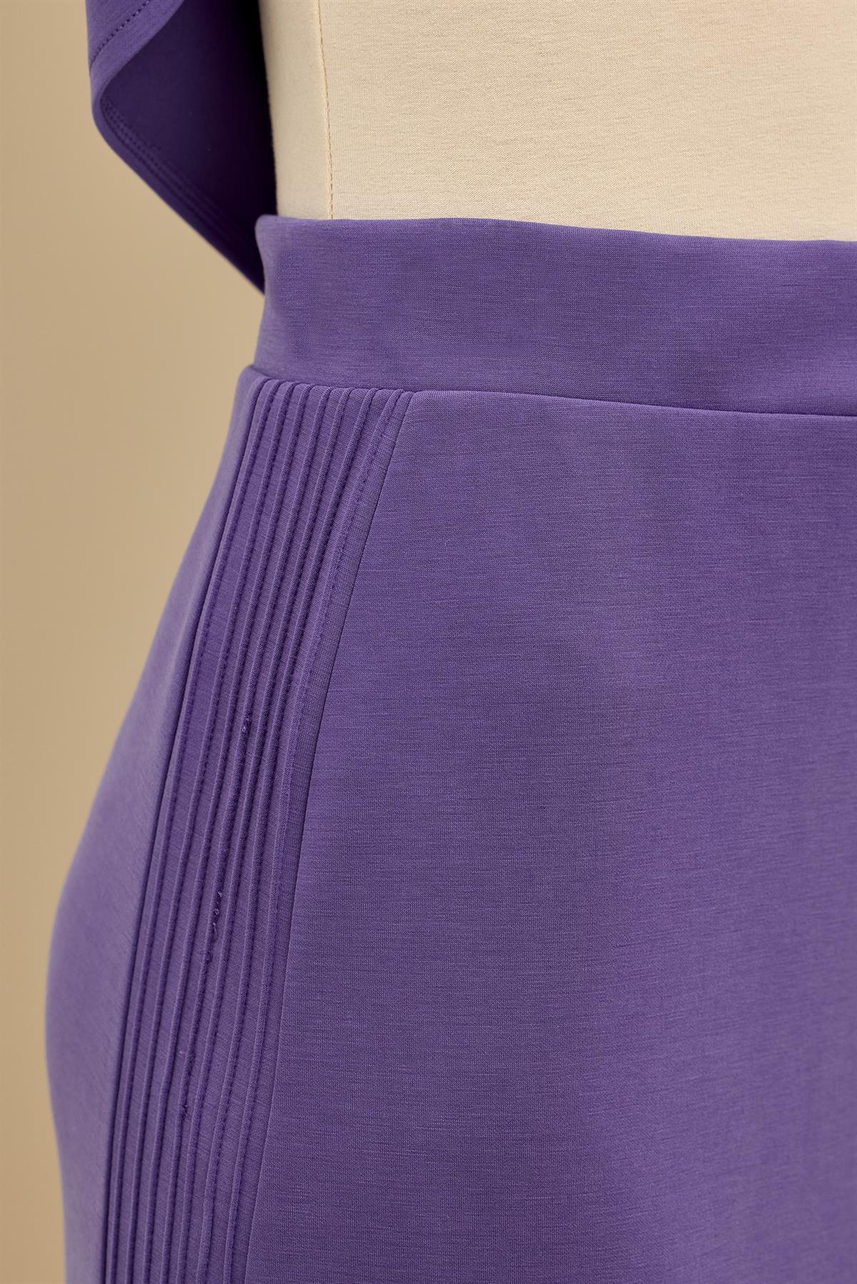 NERVÜR DETAYLI ETEKLİ TAKIM MOR