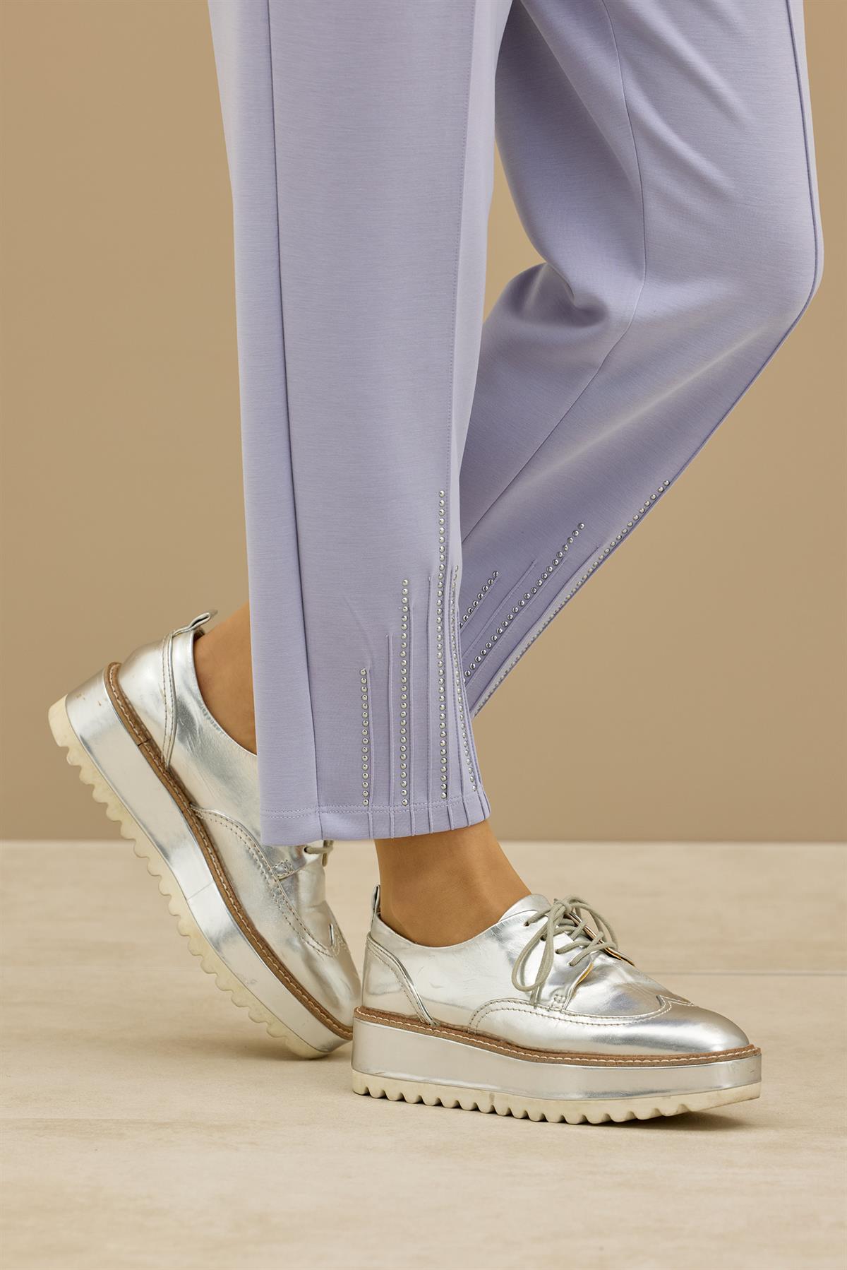 Nervürleri Metal Drop Süslemeli Takım MAVİ