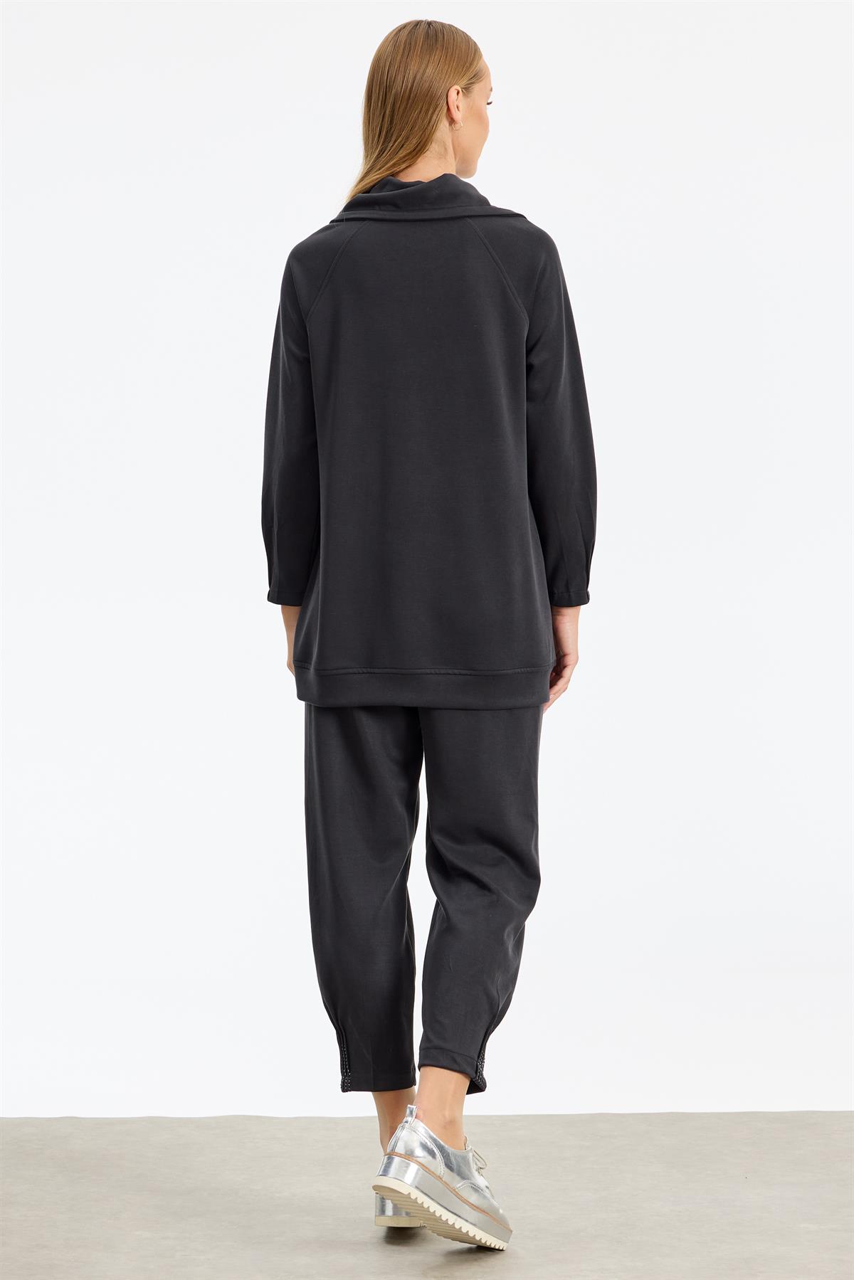 Nevür Ve Taş Detaylı Takım SİYAH