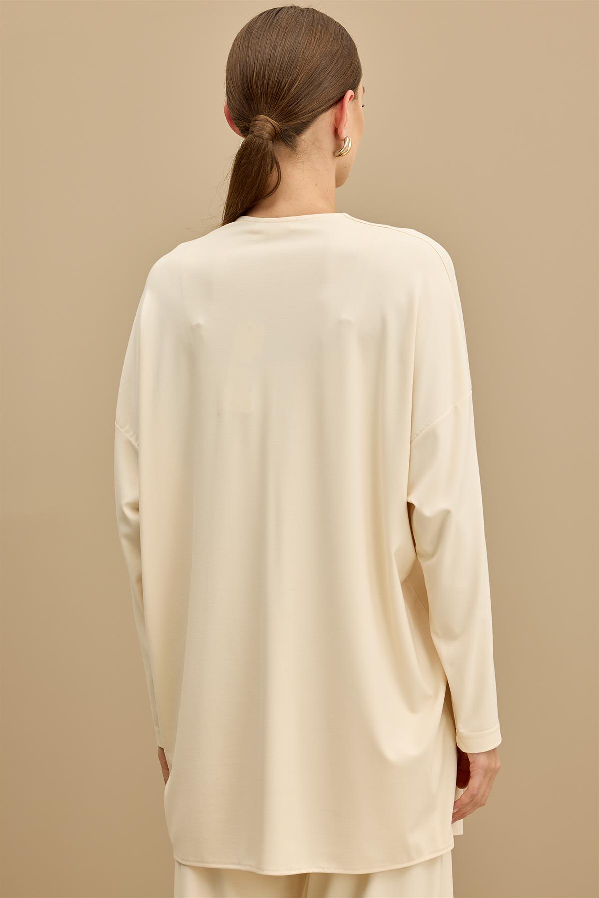 Önü Komple Nervürlü Yanı Dikişsiz Pantolon Takım BEJ