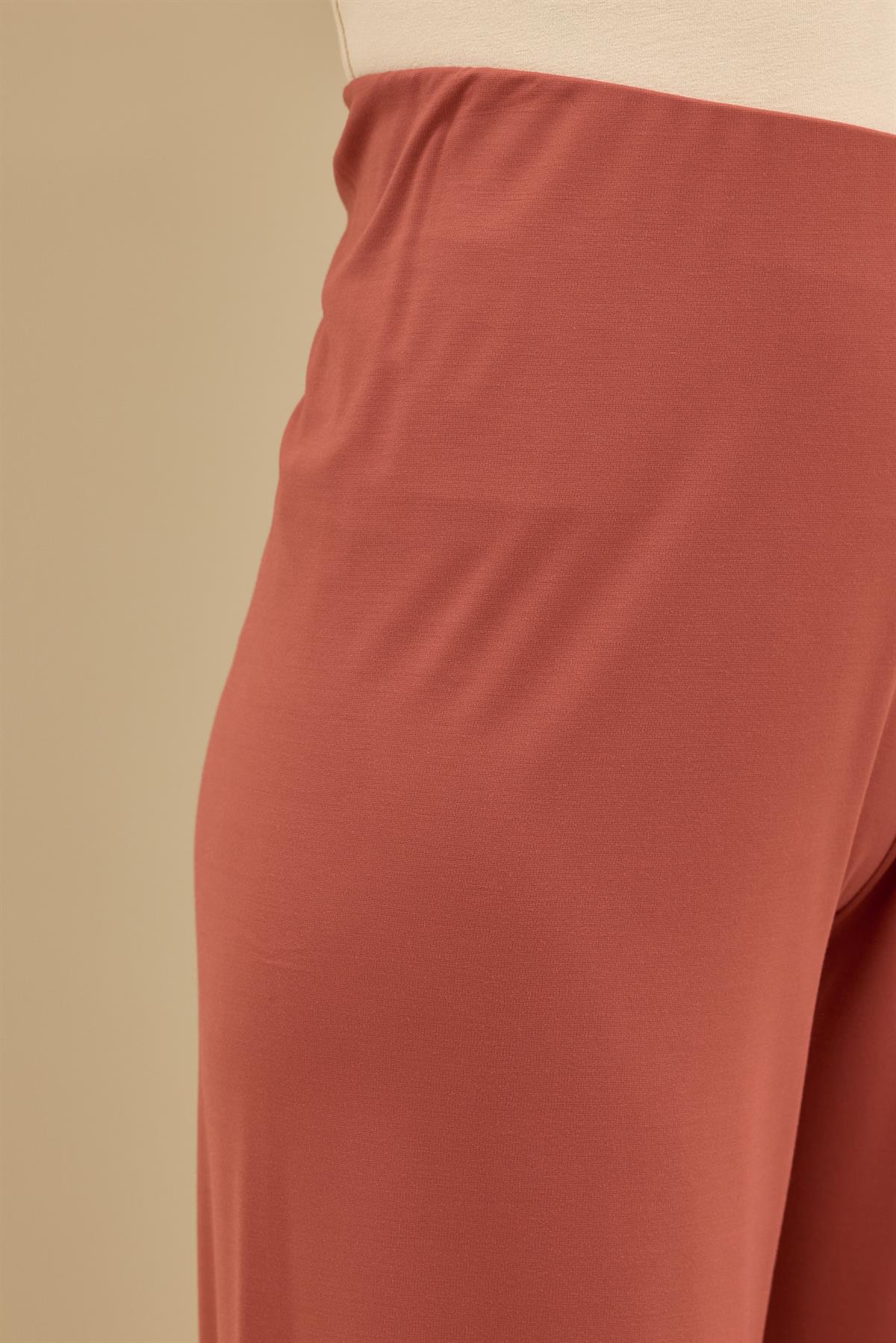 Önü Komple Nervürlü Yanı Dikişsiz Pantolon Takım KİREMİT