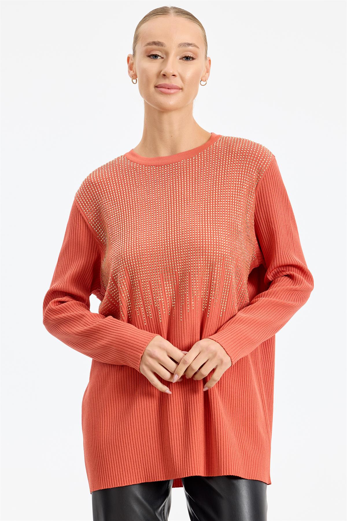 Önü Taş Baskı Rayon Tunik SOMON