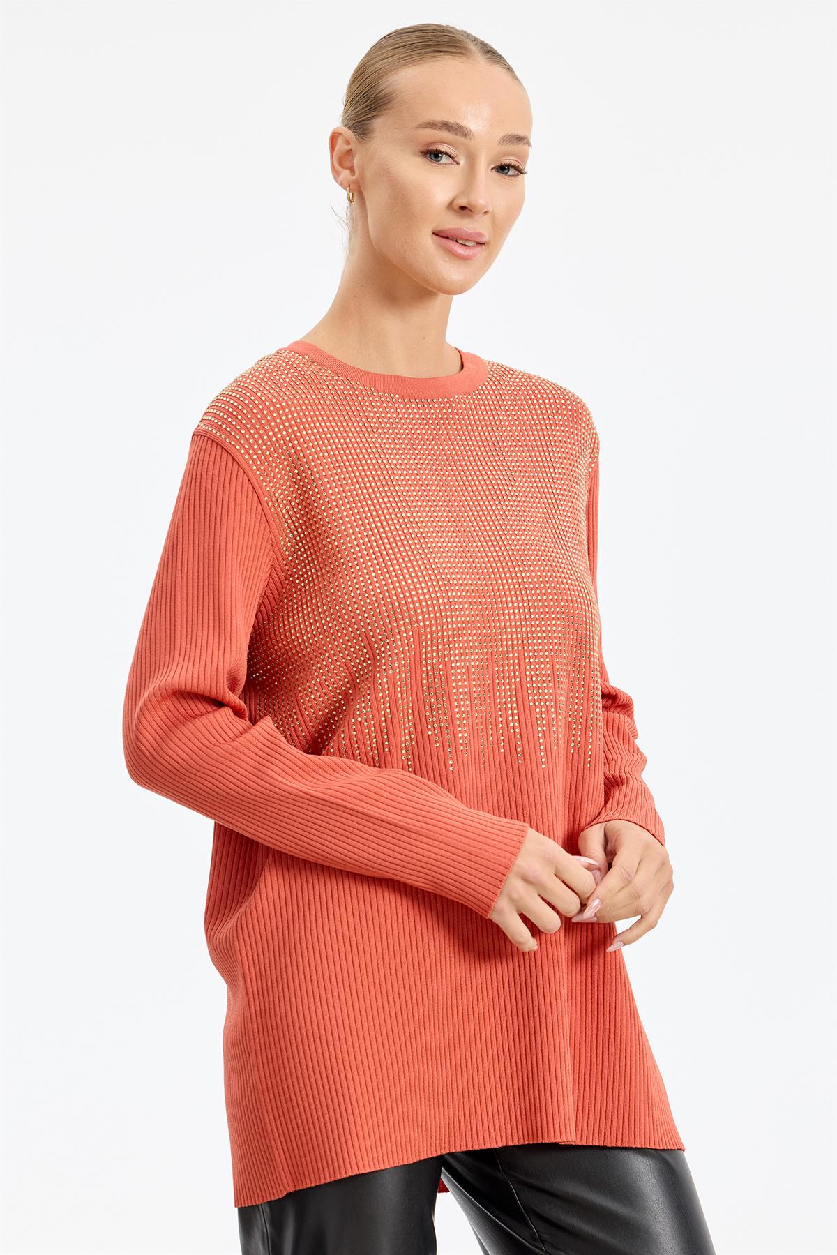 Önü Taş Baskı Rayon Tunik SOMON