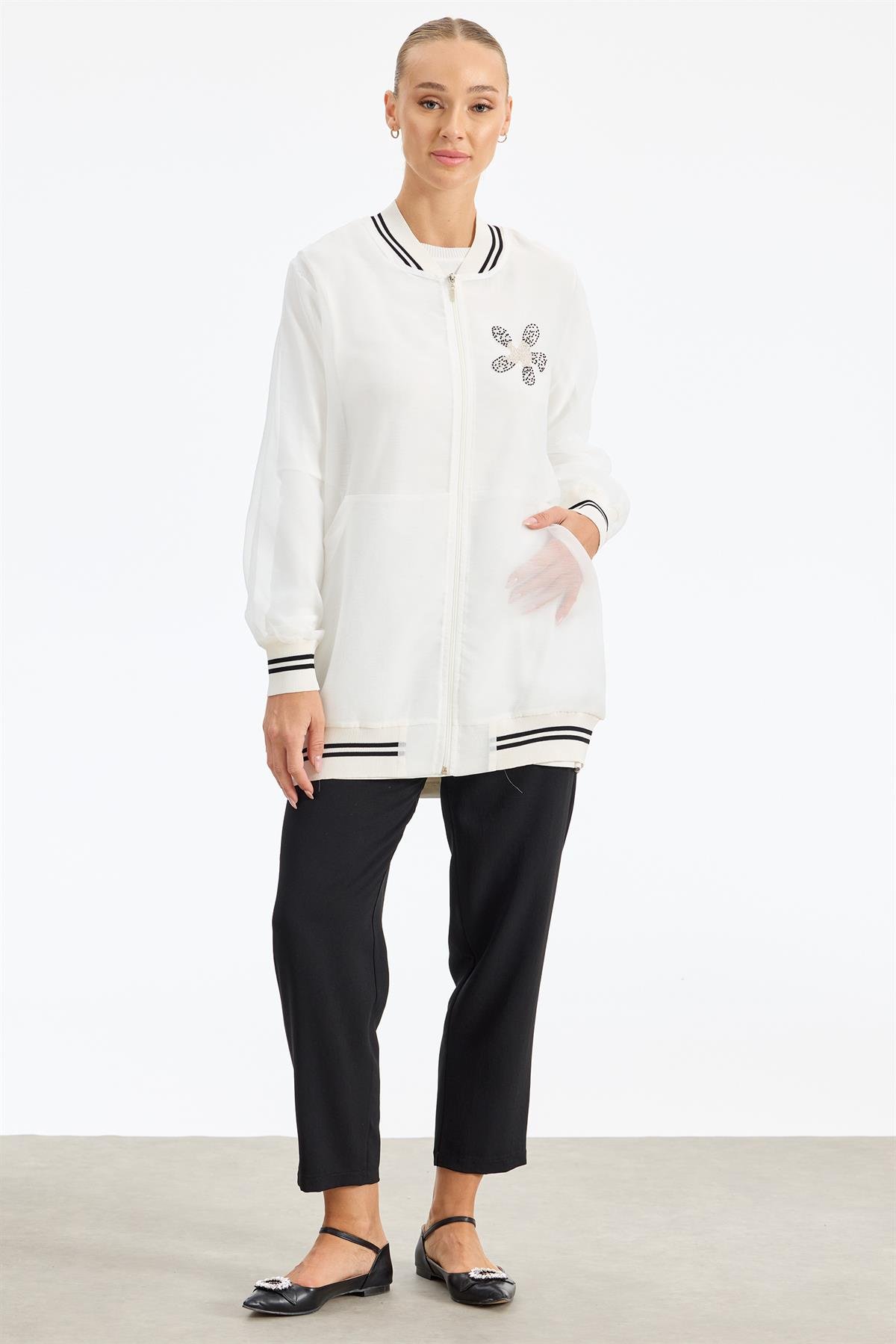 Organze Bomber Mont Takım EKRU